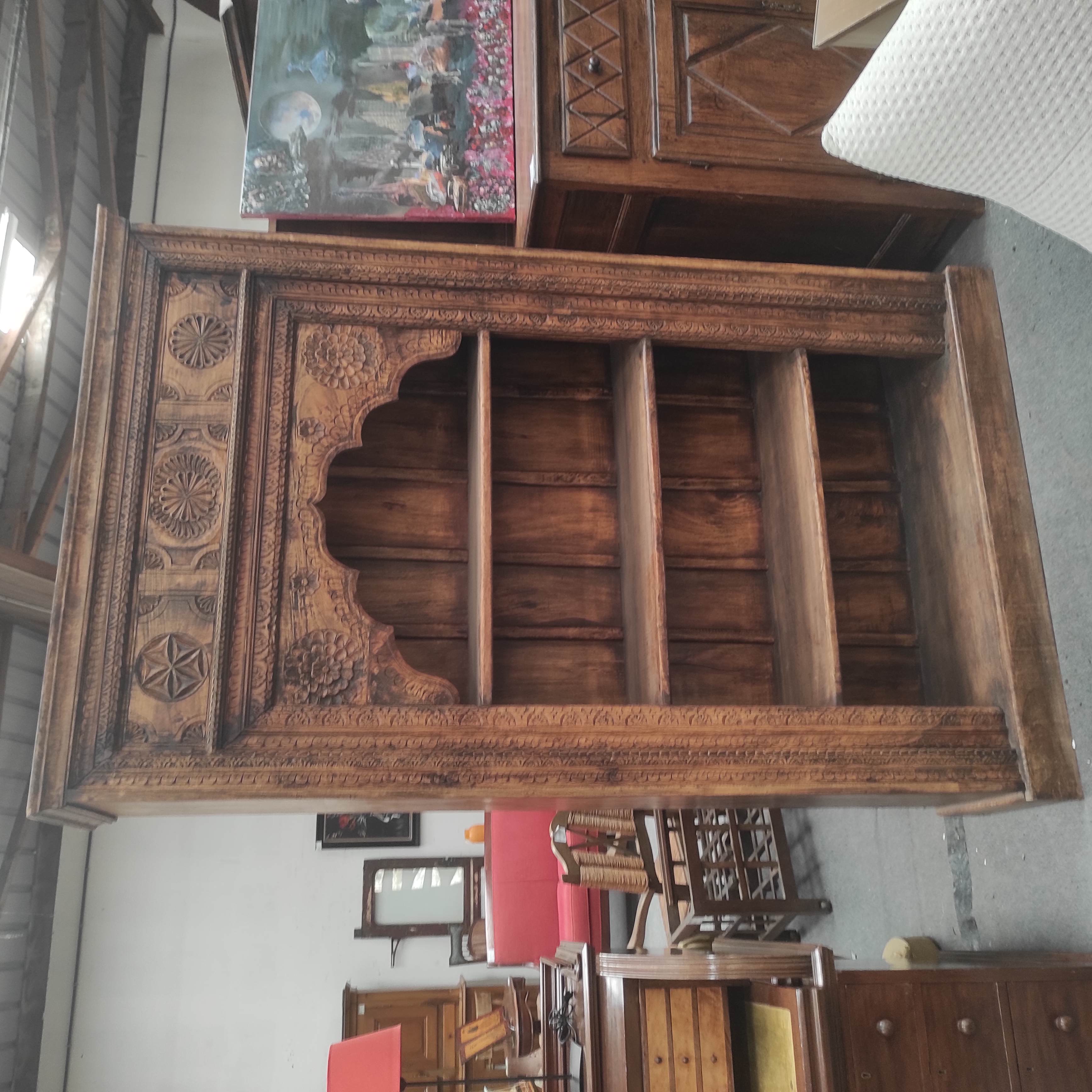 THC003 GRANDE BIBLIOTHEQUE INDIENNE 141/232/46 CM EN MANGUIER