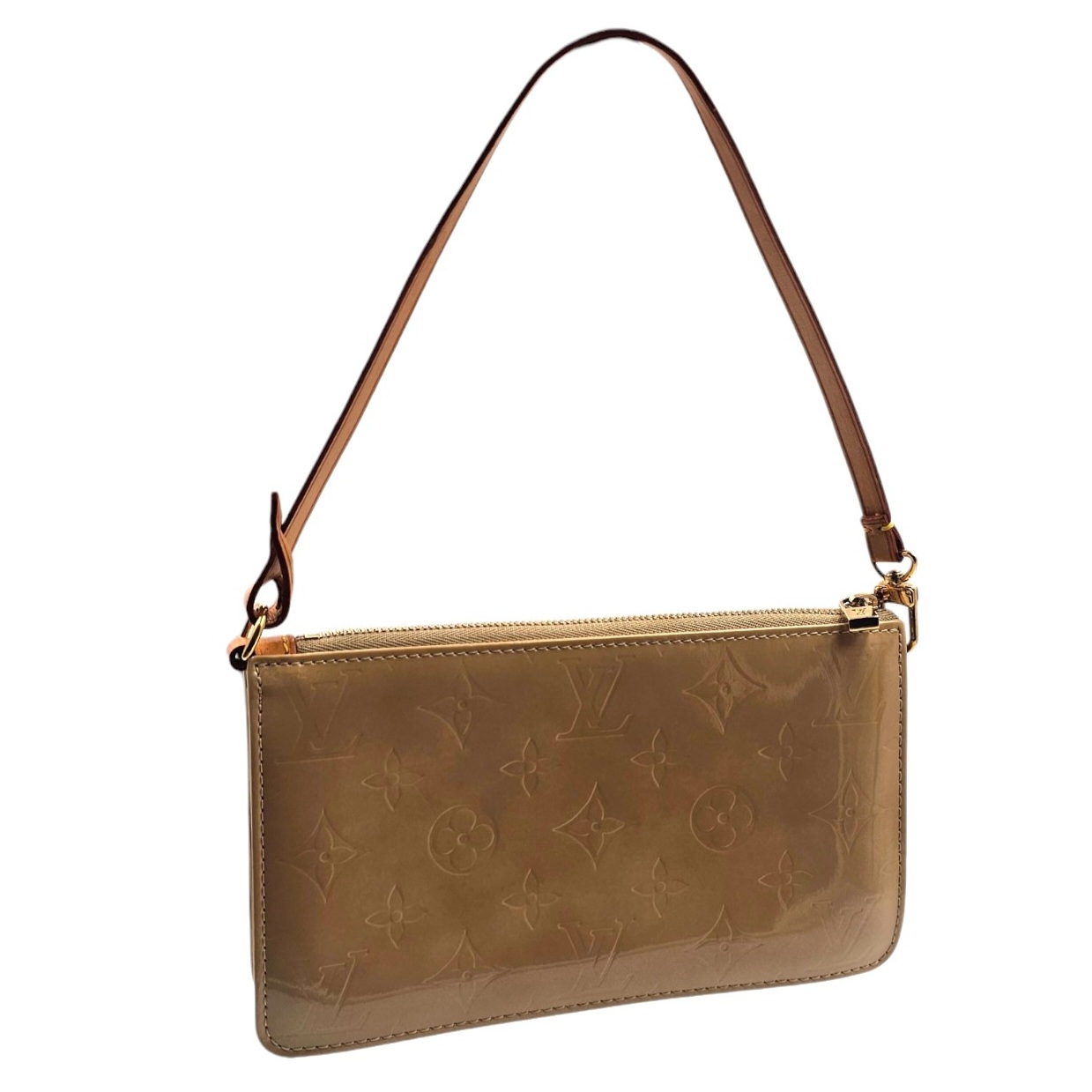LOUIS VUITTON SAC POCHETTE LEXINGTON CUIR MONOGRAM VERNIS BEIGE (CA1002) + DB