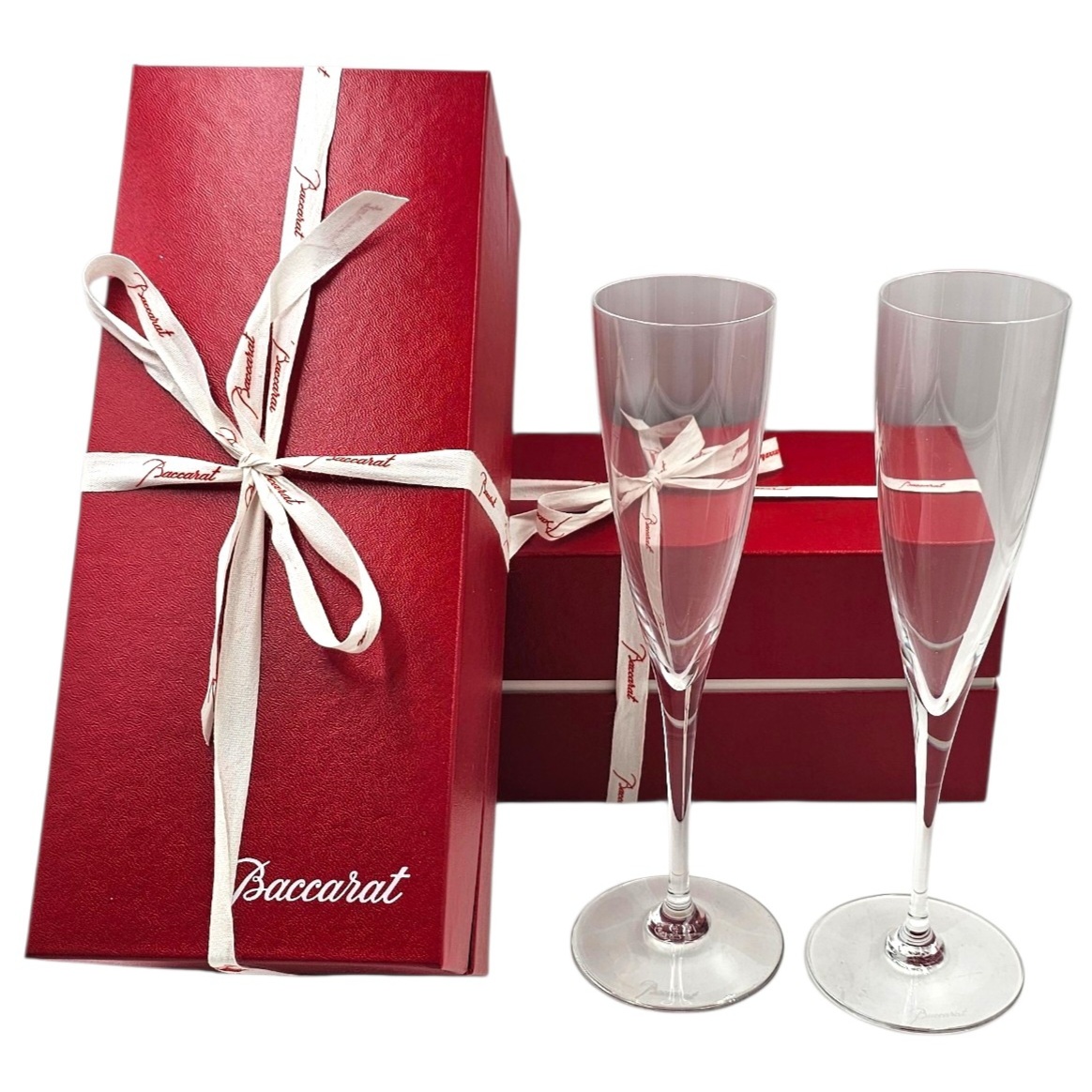 BACCARAT DOM PERIGNON DUO DE FLUTES A CHAMPAGNE EN CRISTAL + BOITES