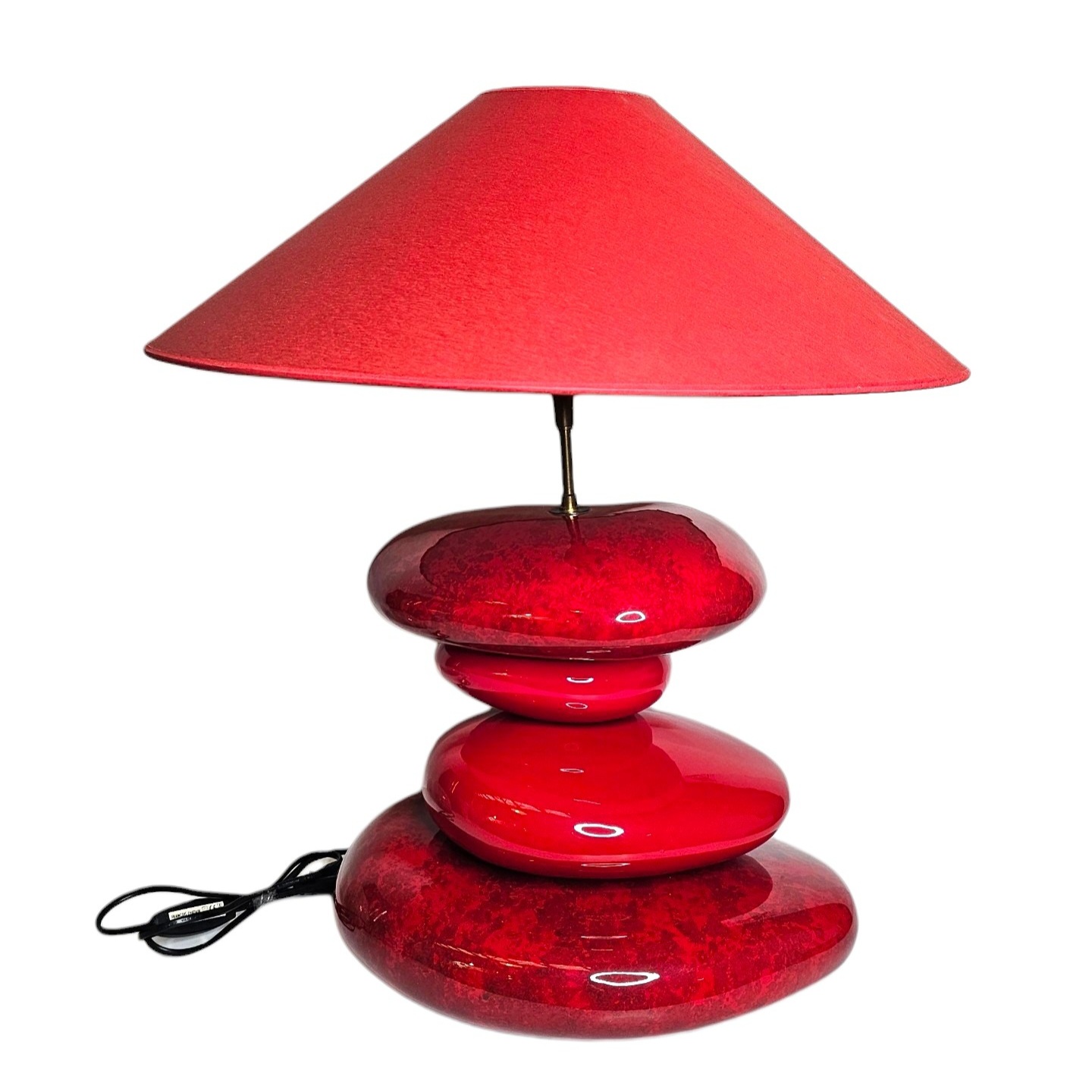LAMPE A POSER GALETS ROUGES DE FRANCOIS CHATAIN 62 CM