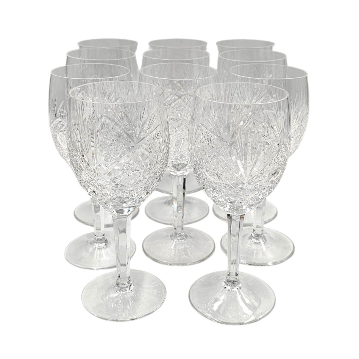 11 VERRES A EAU SUR PIED EN CRISTAL 