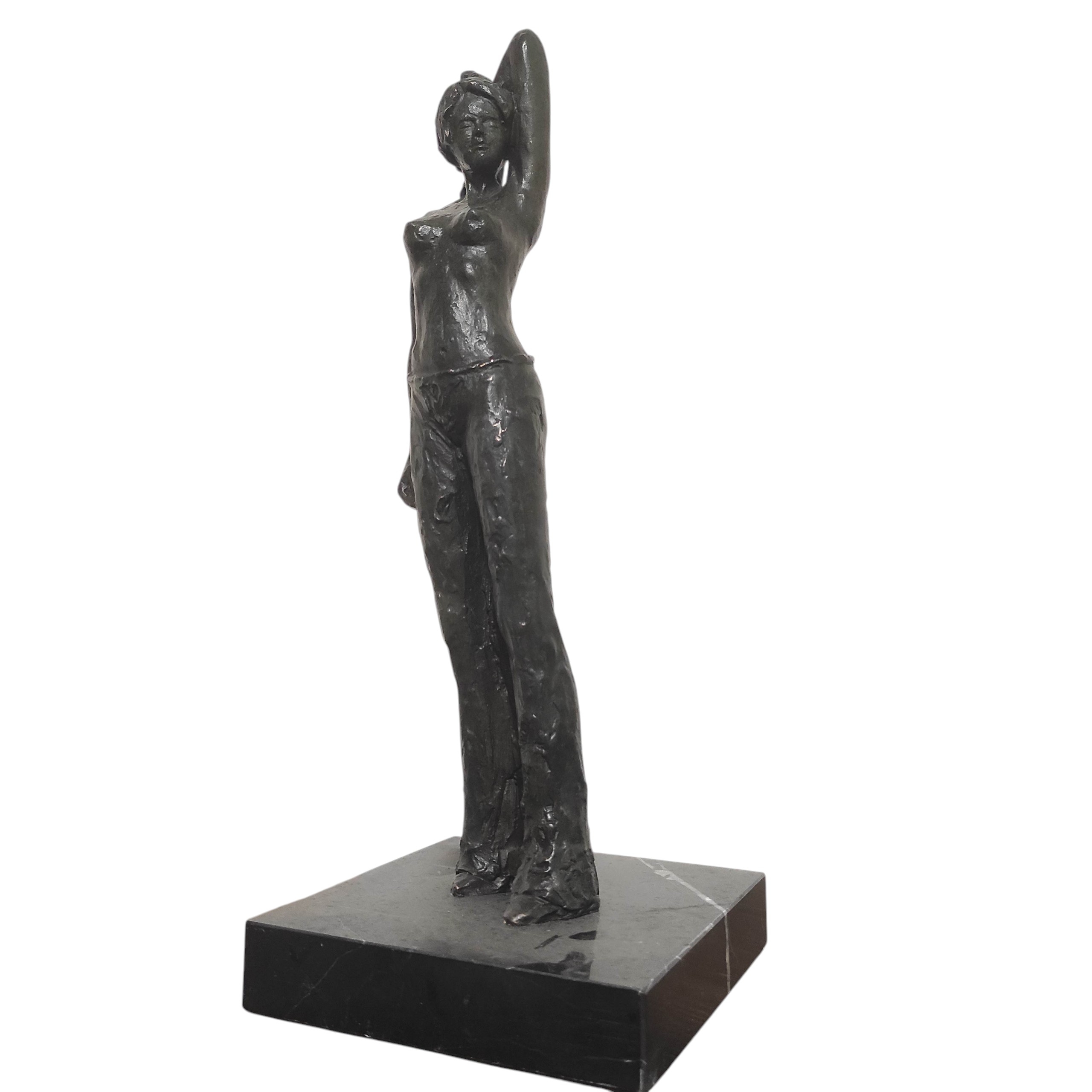 SCULPTURE EN BRONZE HIPPIE 38 CM
