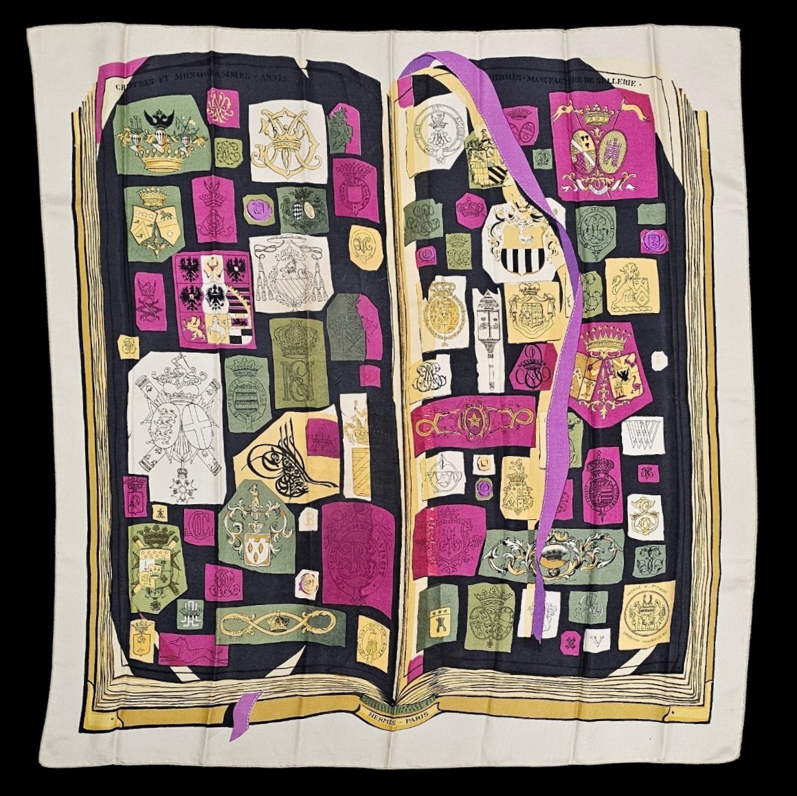 HERMES CARRE CHIFFRES & MONOGRAMMES DE LISE COUTIN 1ERE ED. 1962 CONTOUR IVOIRE