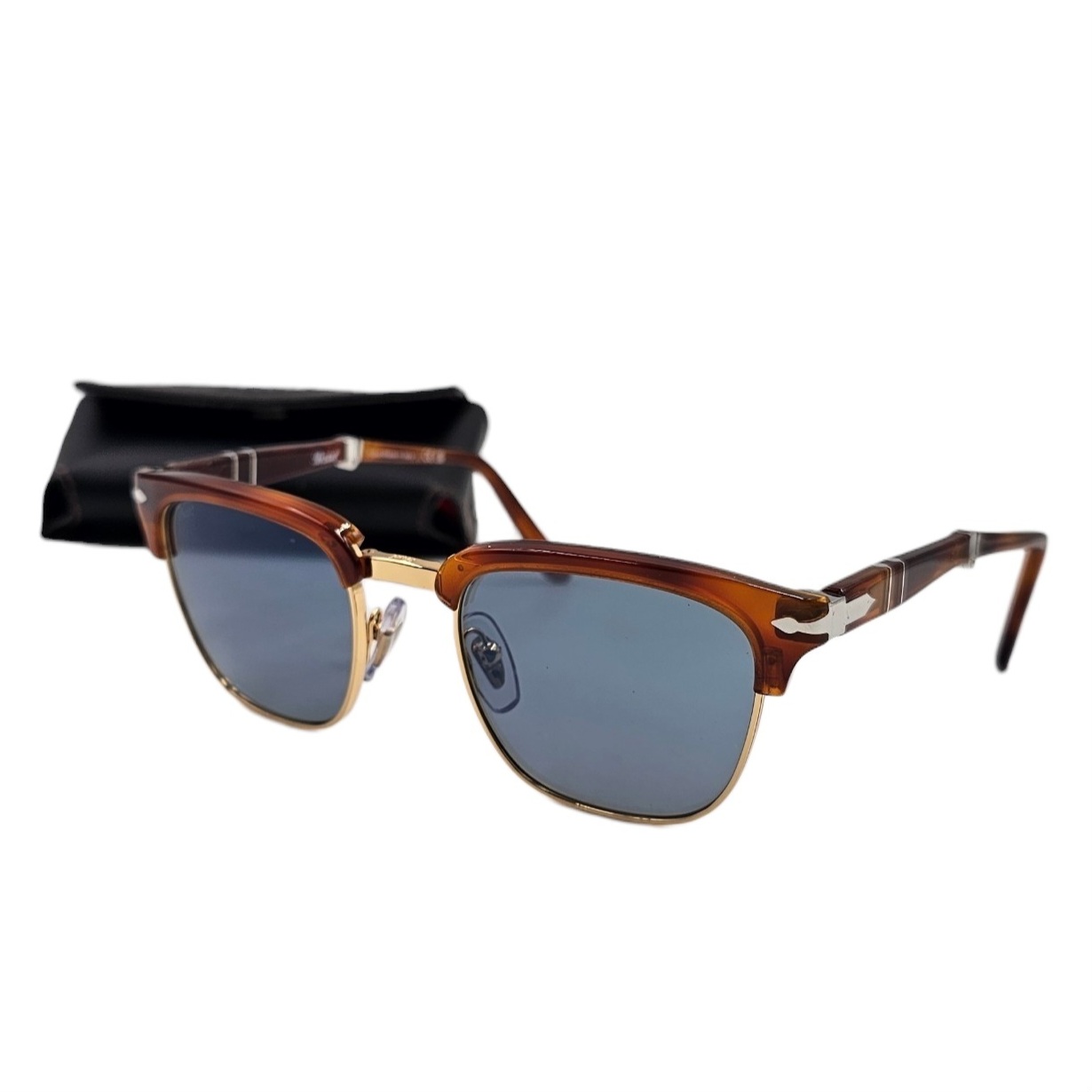 PERSOL LUNETTES DE SOLEIL PLIABLES (3375-S) MONTURE TERRE DE SIENNE + ETUI