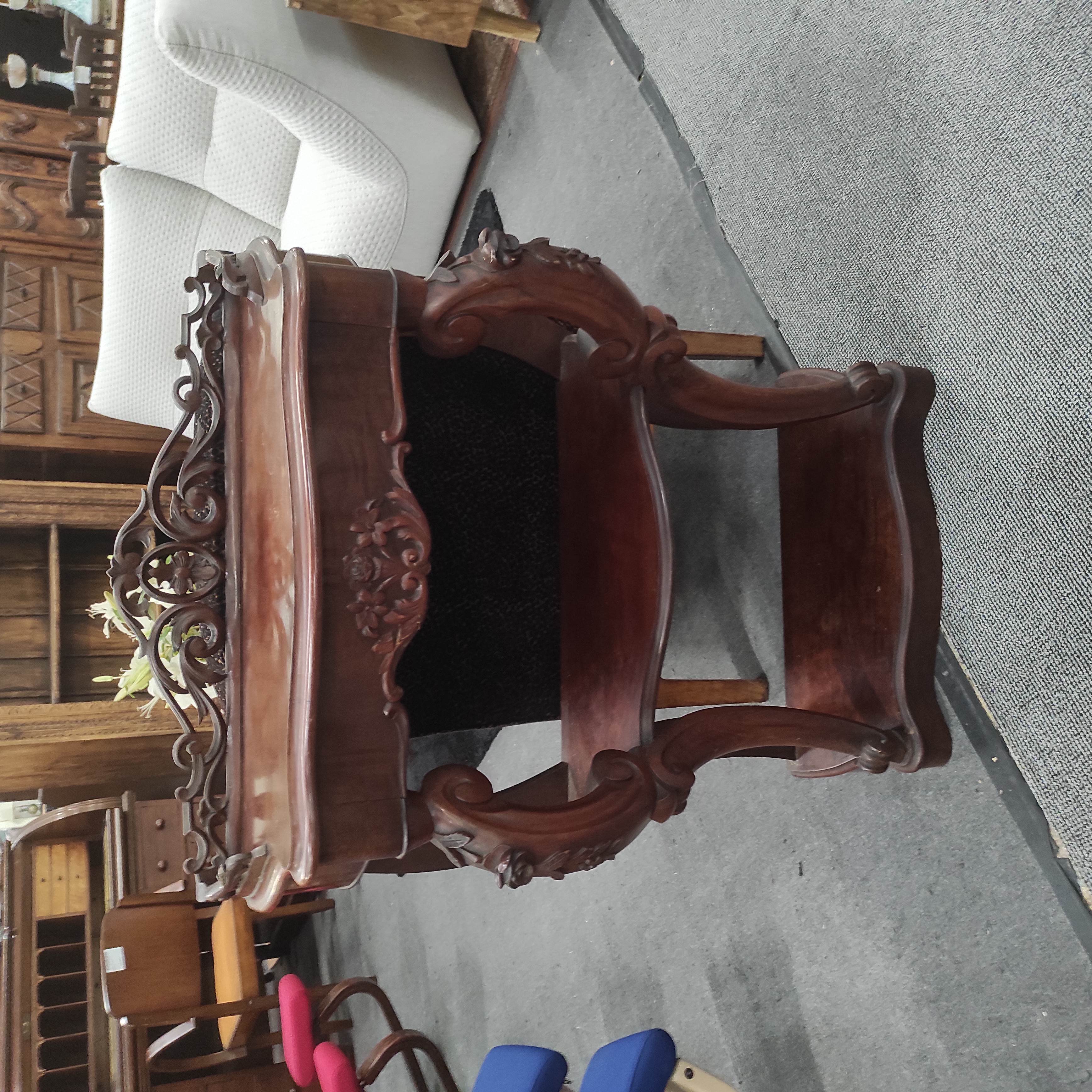CONSOLE ANCIENNE EN ACAJOU 1 TIROIR 101 x 80 x 34 CM