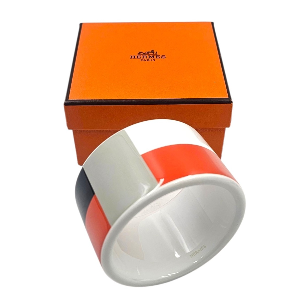 HERMES BRACELET ASSAM CUBISTE EN BOIS LAQUE AVEC POCHON ET ECRIN + FACTURE