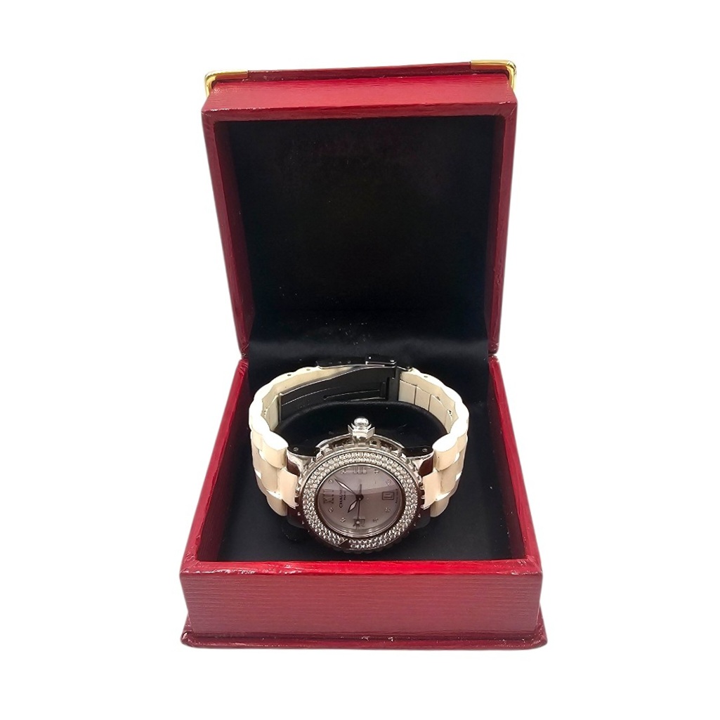 CHAUMET MONTRE CLASS ONE 33mm DIAMONDS MVT QUARTZ BRACELET BLANC