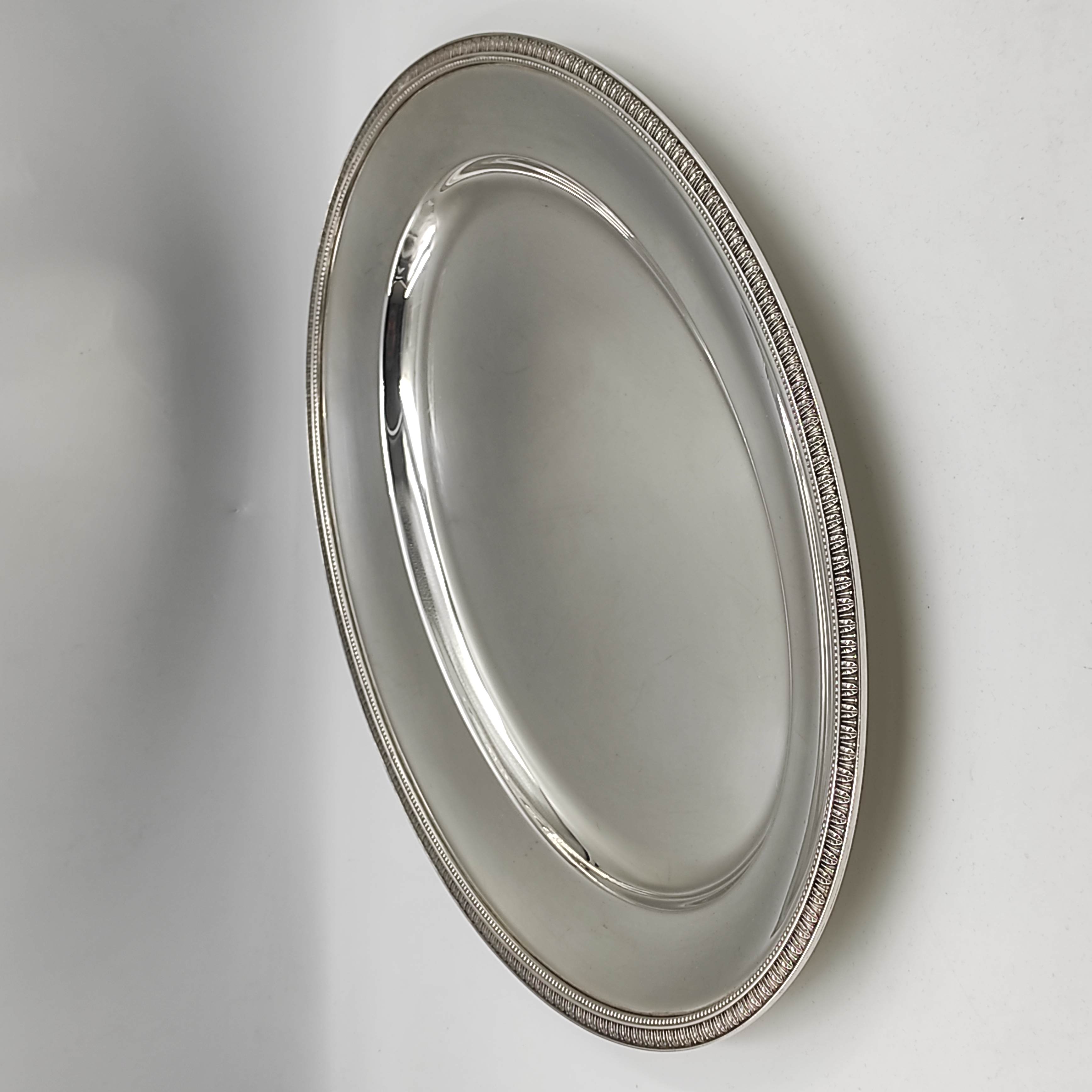 CHRISTOFLE PLAT OVALE MALMAISON 45 CM EN METAL ARGENTE