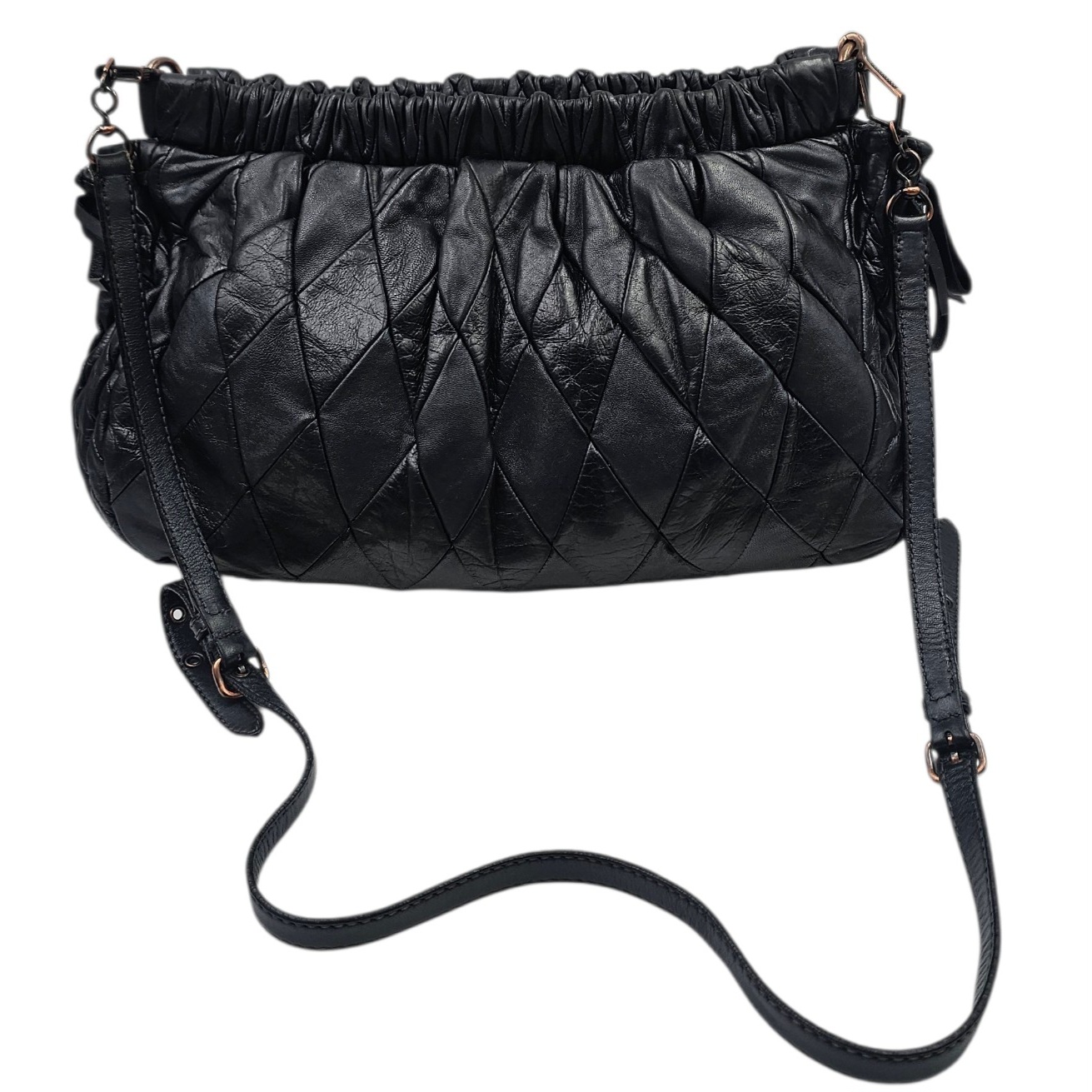 MIU MIU MAXI POCHETTE ARLEQUIN (197) EN CUIR NOIR 2 TONS 