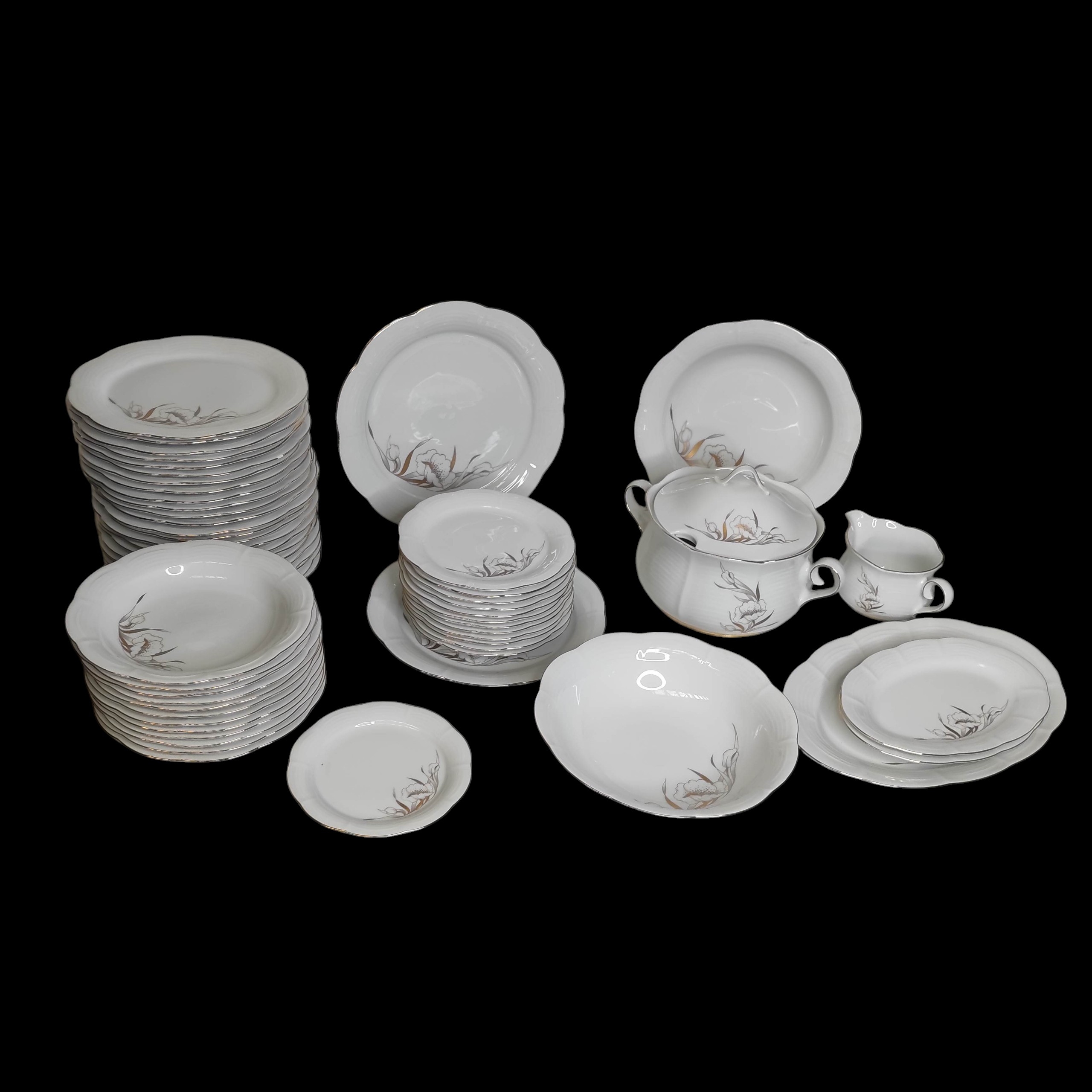 SERVICE DE TABLE PORCELAINE WINTERLING BAVARIA  48 ASSIETTES 10 PLATS 
