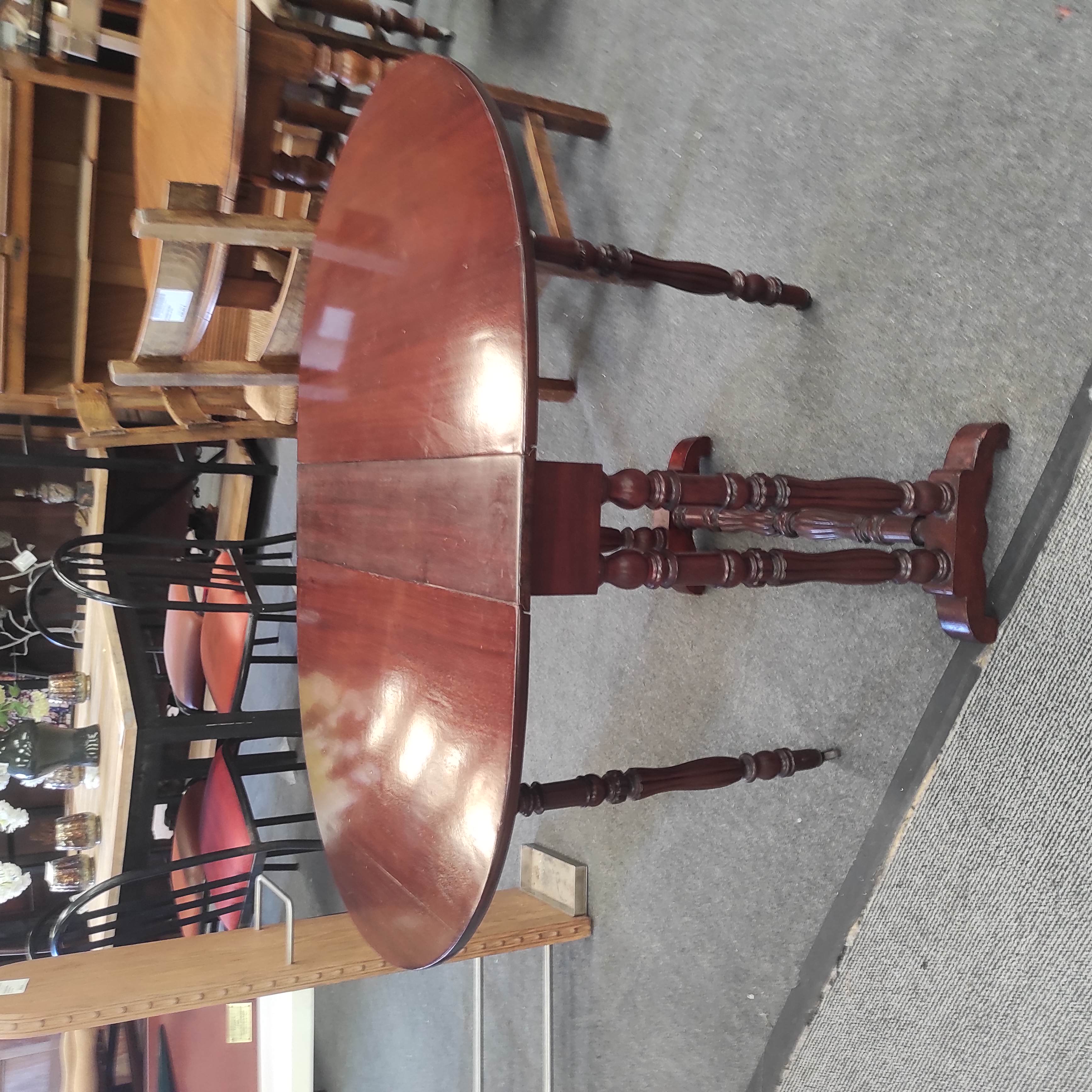 GATELEG TABLE ANGLAISE EN ACAJOU OUVERTE 103 CM X 72 CM FERMEE 14 CM