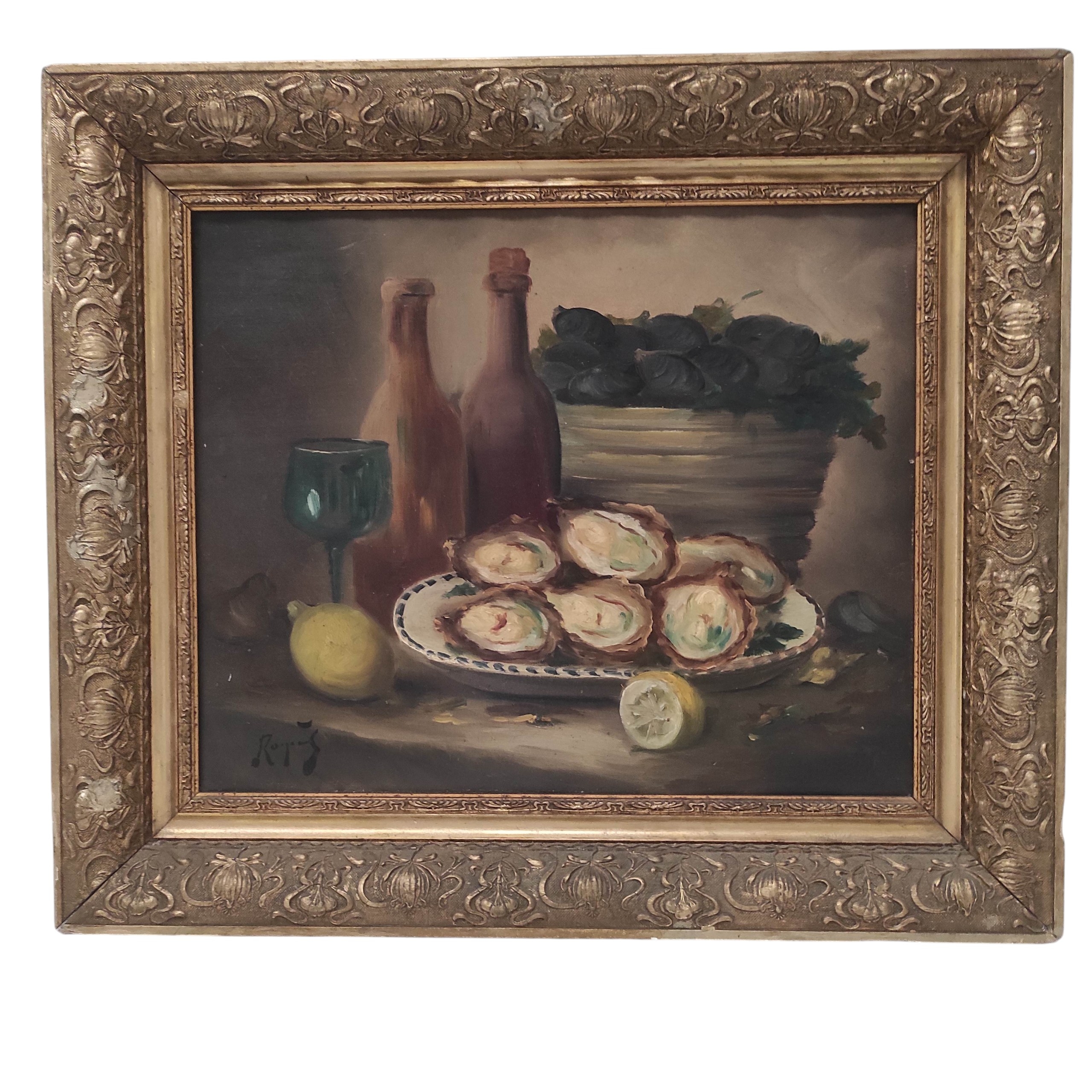 ROYERES HST NATURE MORTE AUX HUITRES 46 x 38 CM HC