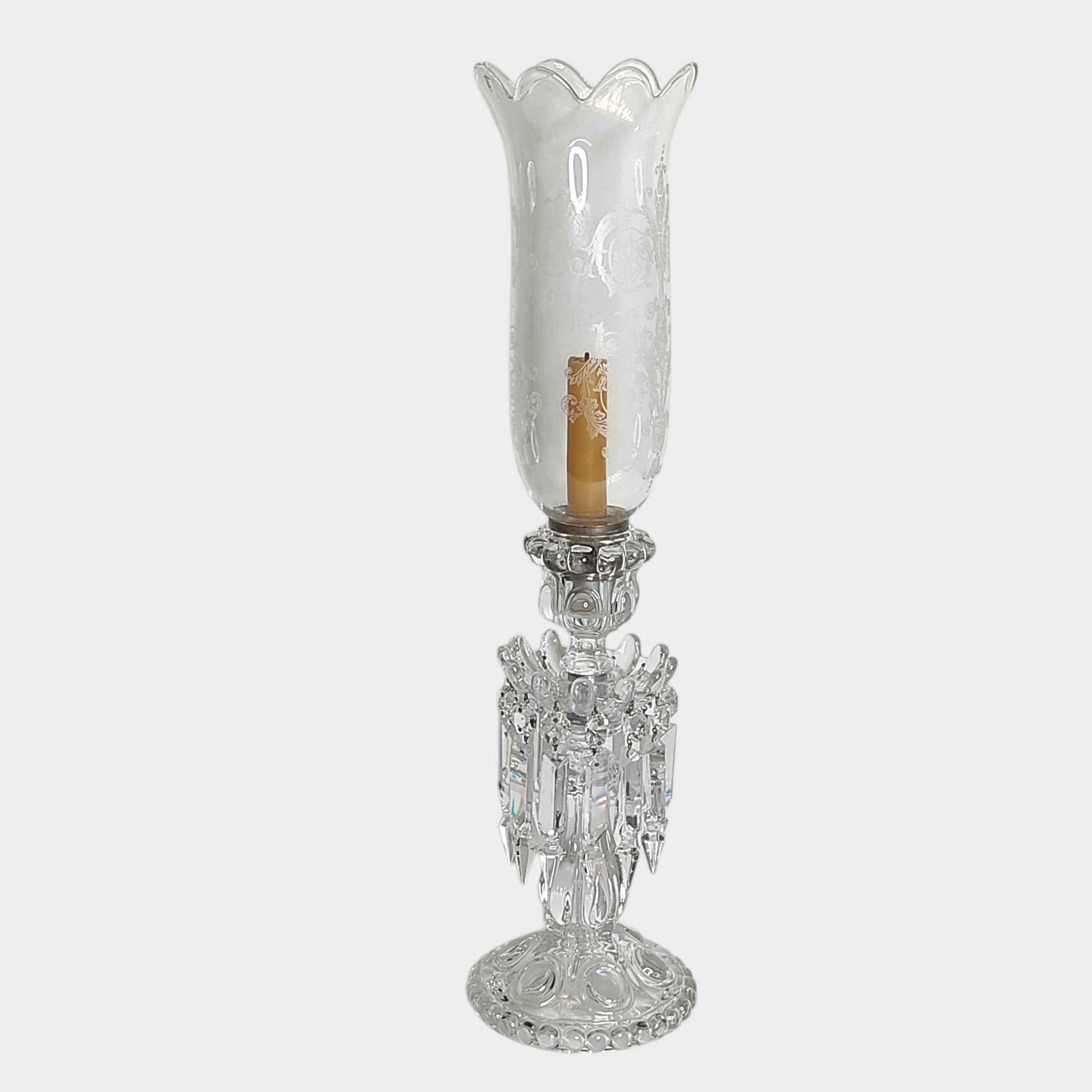 BACCARAT MODELE BAMBOU PHOTOPHORE EN CRISTAL H 55 CM 