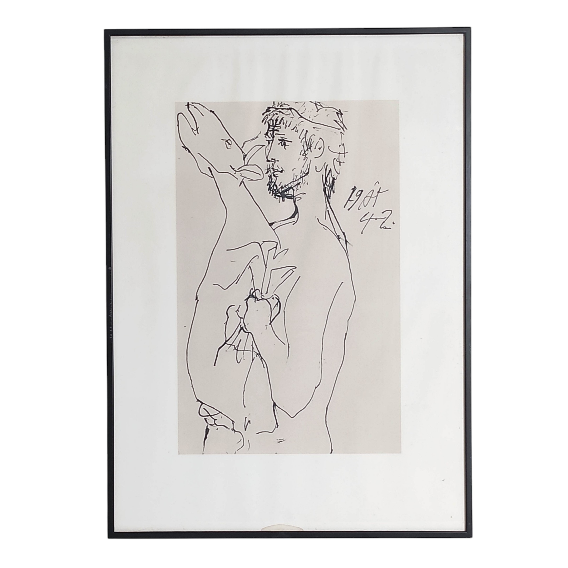 PICASSO REUNION DES MUSEES NATIONAUX 80 LITHOGRAPHIE HOMME A LA CHEVRE 48/67 CM