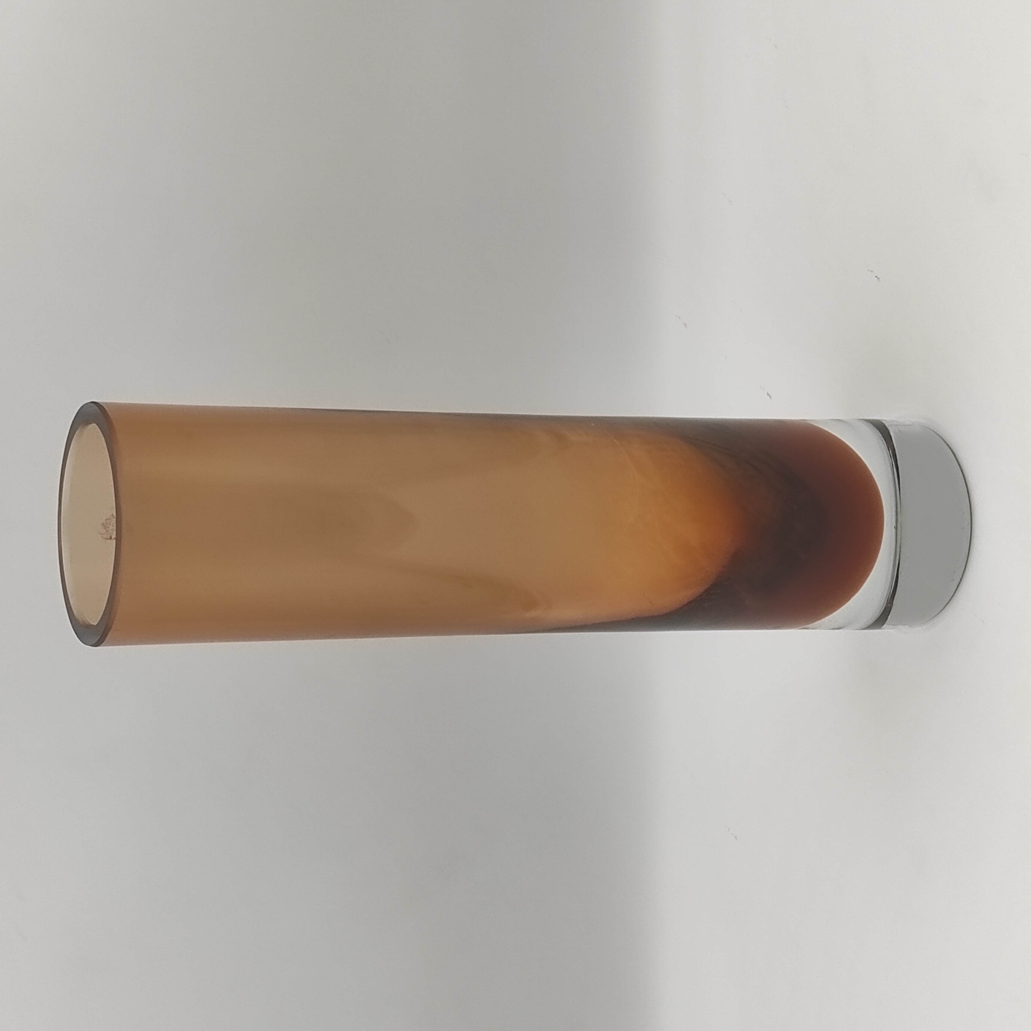 VASE ANNEES 70 VERRE AMBRE 7/31 CM