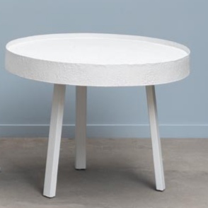 TABLE CIRCULAIRE BLANCHE ZAHARA GM 68/31 CM