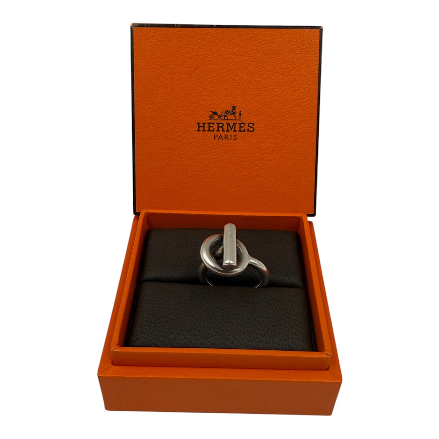 HERMES BAGUE ECHAPPEE / SPI PM EN ARGENT (925) T.52 - 9 GR + ECRIN