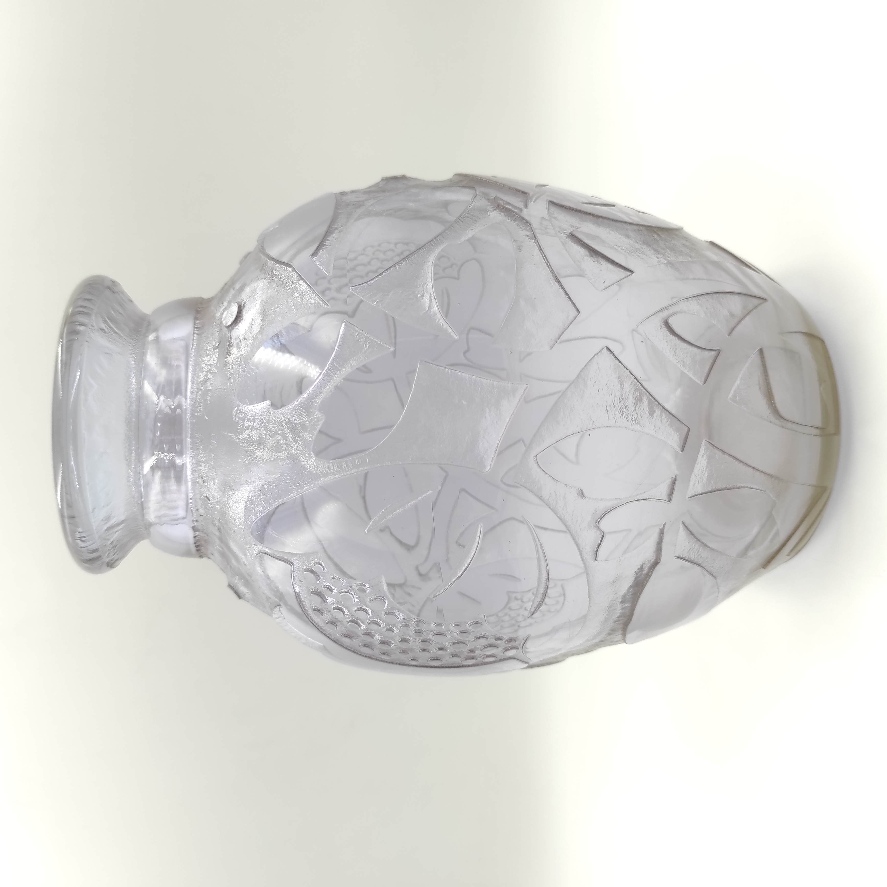 DAUM NANCY VASE ART DECO A DECOR FLORAL 22 CM