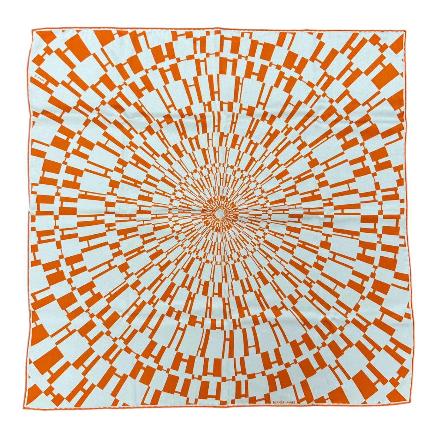 HERMES CARRE Op H DE BUCOL ARCHIVES 1ERE ED. 2008 EN SOIE ORANGE + BOITE