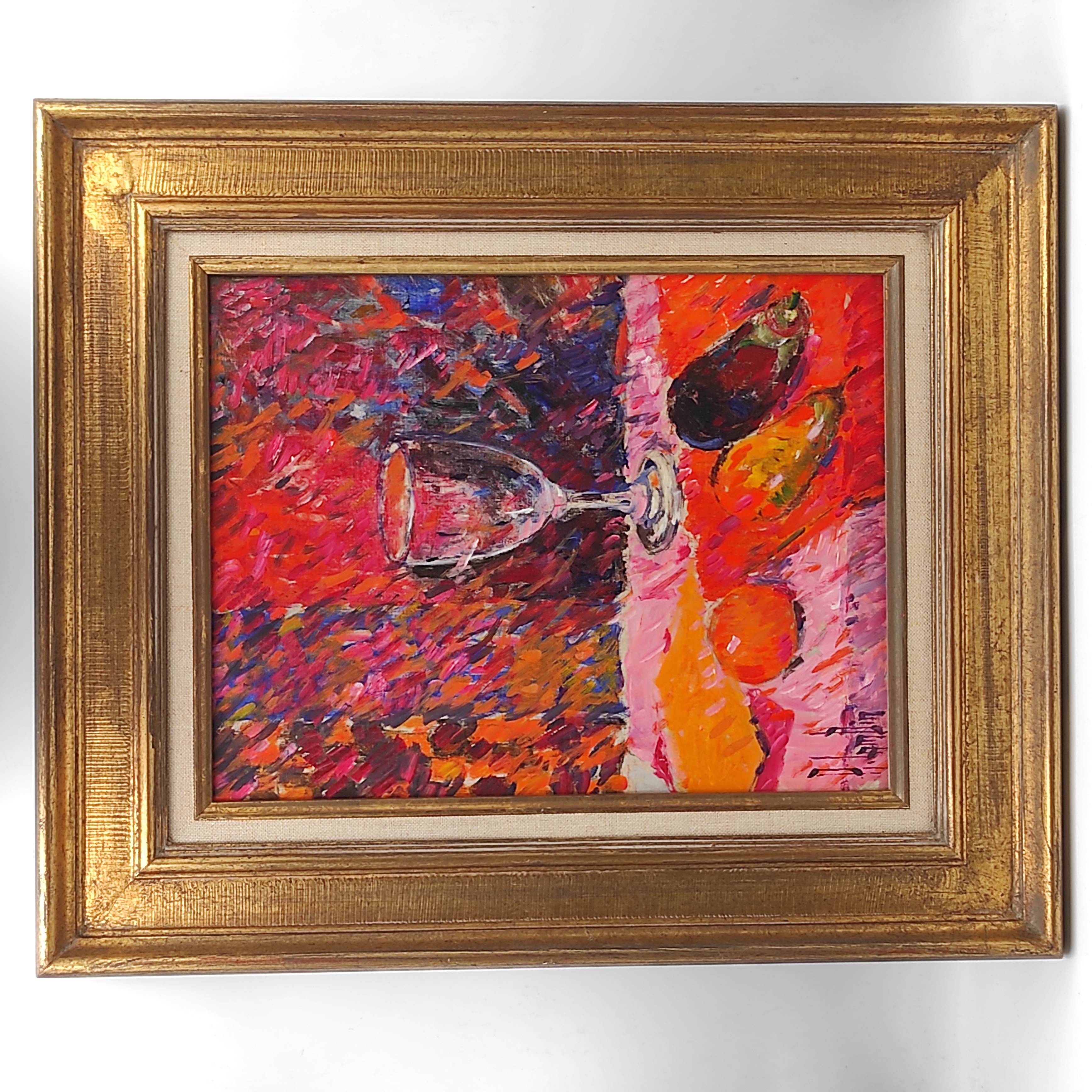 LAMBIN HST NATURE MORTE AU VERRE 35 X 27 CM HC