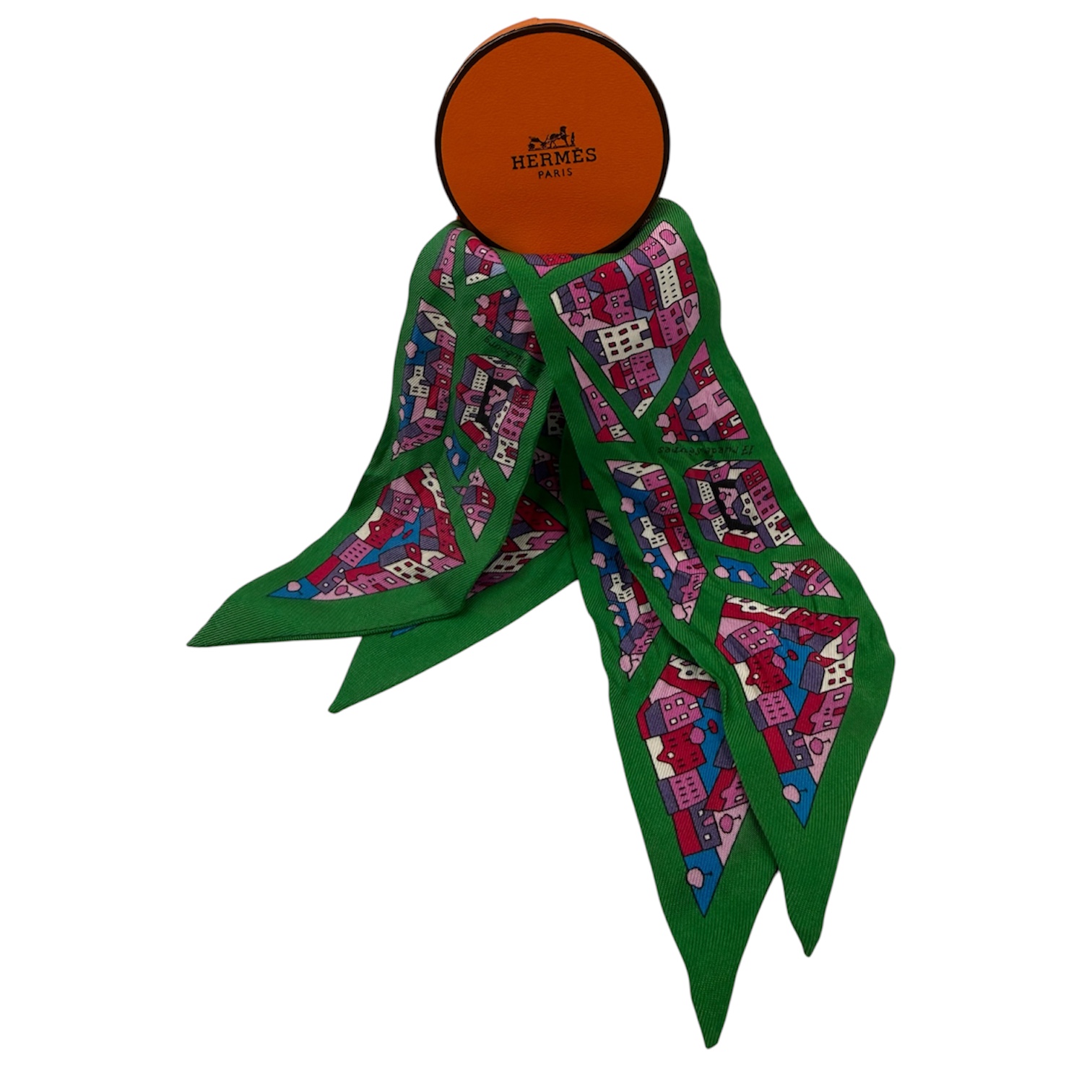 HERMES 2 TWILLYS RIVE GAUCHE - RIVE DROITE FOND VERT + BOITE