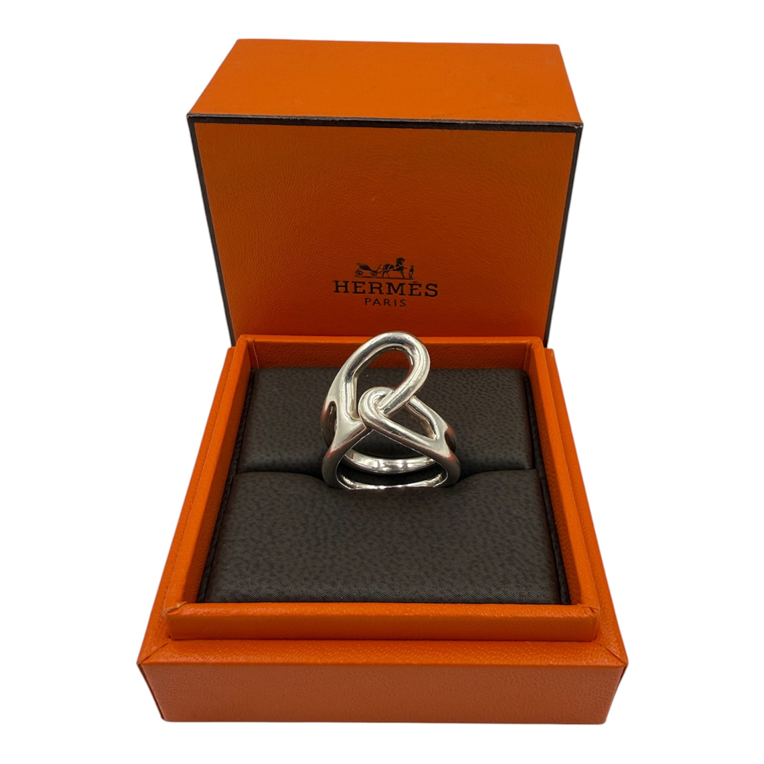 HERMES BAGUE CHAINE D ANCRE PUNK EN ARGENT (AG925) (22AJ253338) T.54 + ECRIN