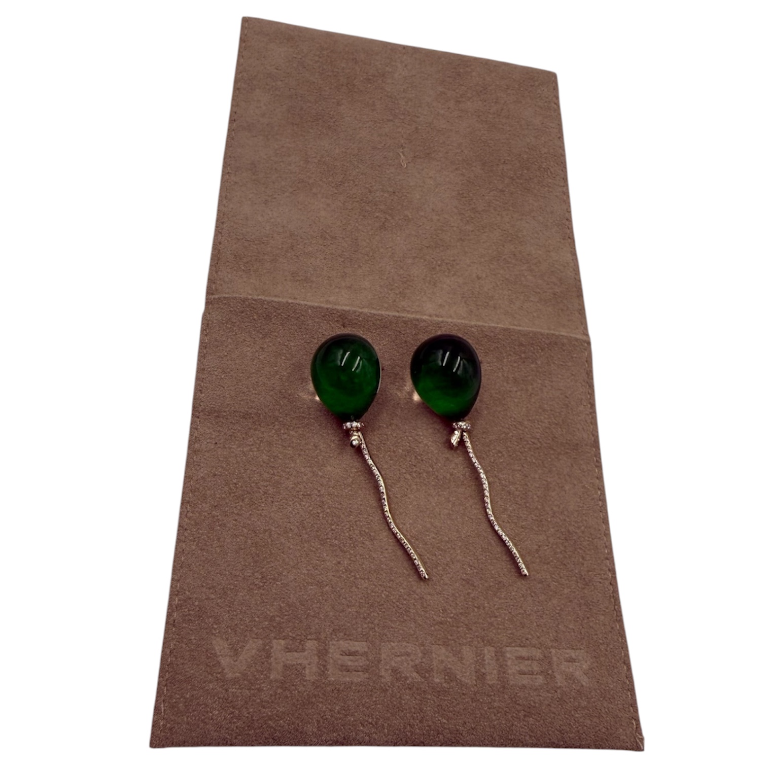 VHERNIER PALLONCINO 2 B.O. / BROCHES OR (750) JADE (224920 & 229628)  PB 22 GR