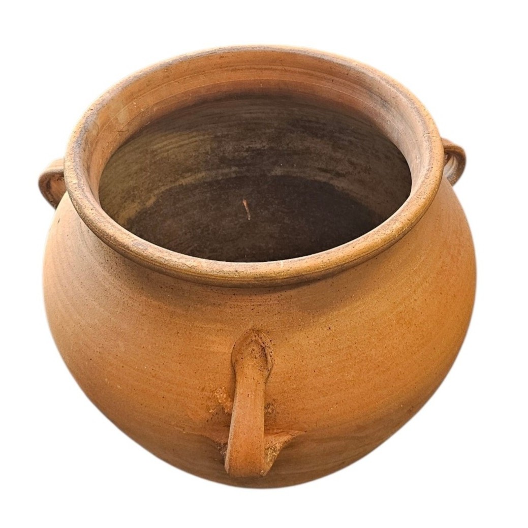 GRAND CACHE POT EN TERRE CUITE 3 ANSES 55 x 41 CM