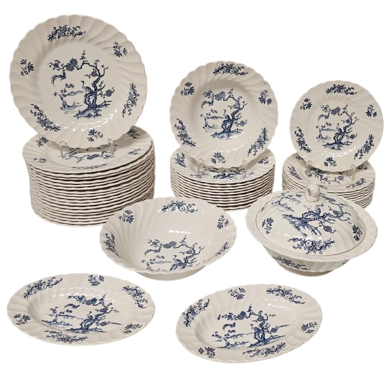 MYOTT EXOTIC BIRDS PARTIE DE SERVICE EN PORCELAINE DECOR FLORAL BLEU
