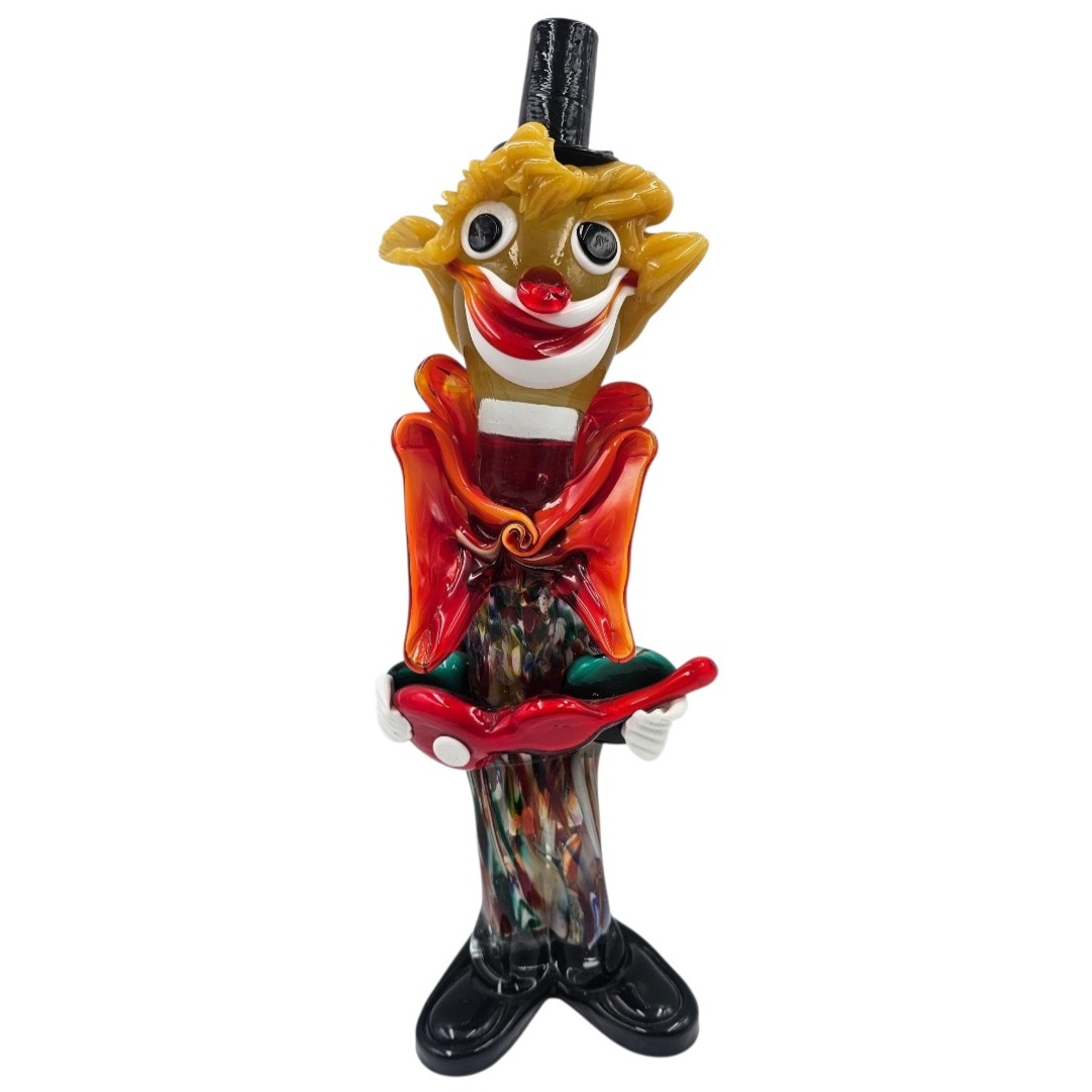 MURANO CLOWN EN VERRE MULTICOLORE H 38 CM