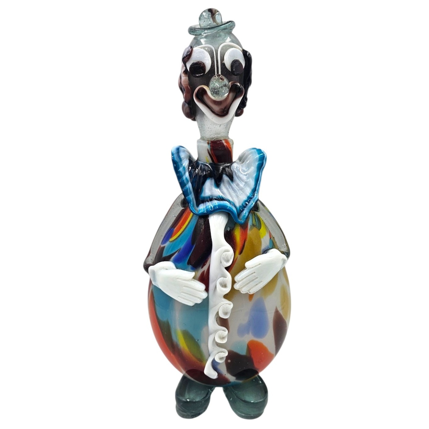 MURANO CLOWN EN VERRE MULTICOLORE H 32 CM