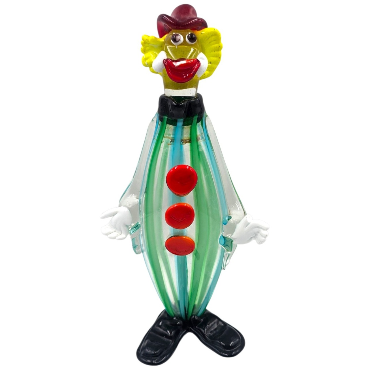 MURANO CLOWN EN VERRE MULTICOLORE H 32 CM