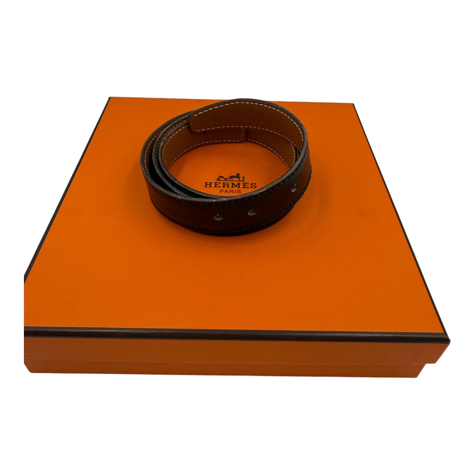 HERMES CUIR DE CEINTURE 24MM REVERSIBLE NOIR / GOLD
