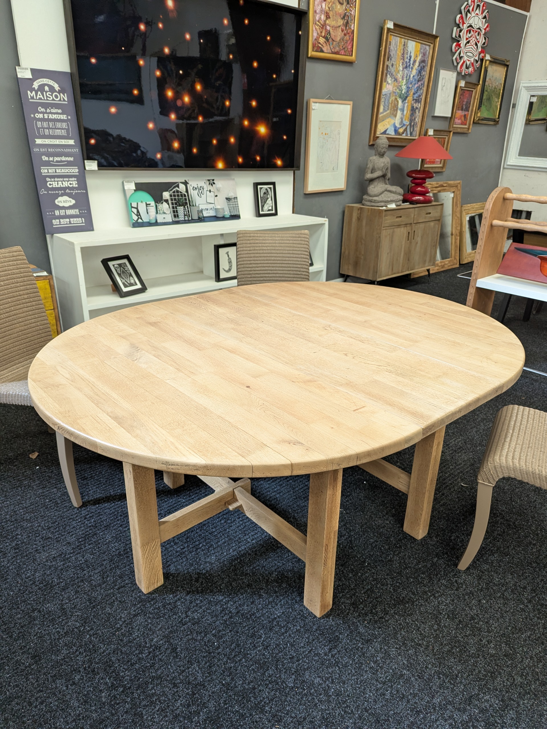 TABLE DE REPAS 1 ALLONGE 130/170/73/130 CM EN CHENE