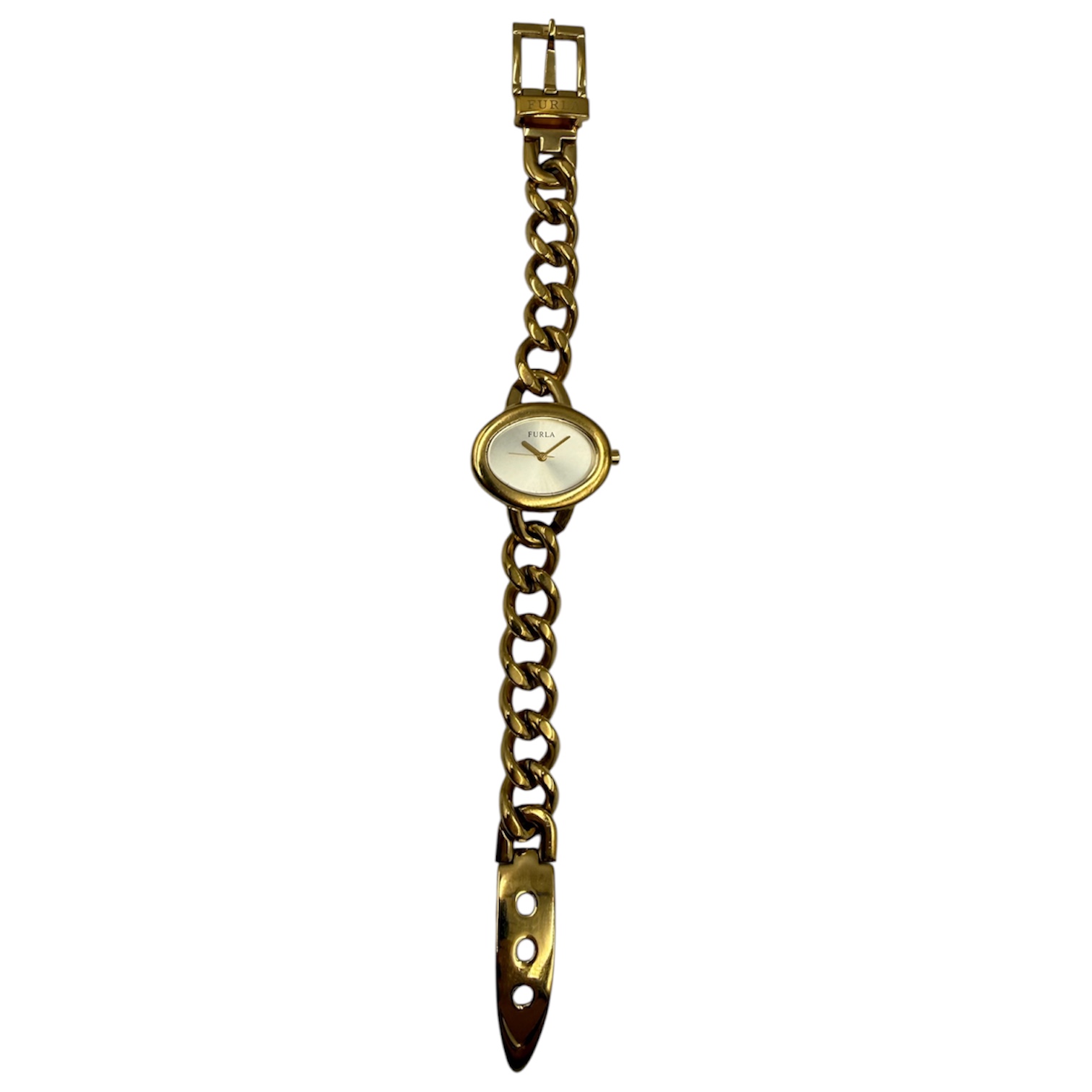 FURLA MONTRE BOUCLE SELLIER DOREE MVT QUARTZ (PILE A CHANGER) + NOTICE + ECRIN
