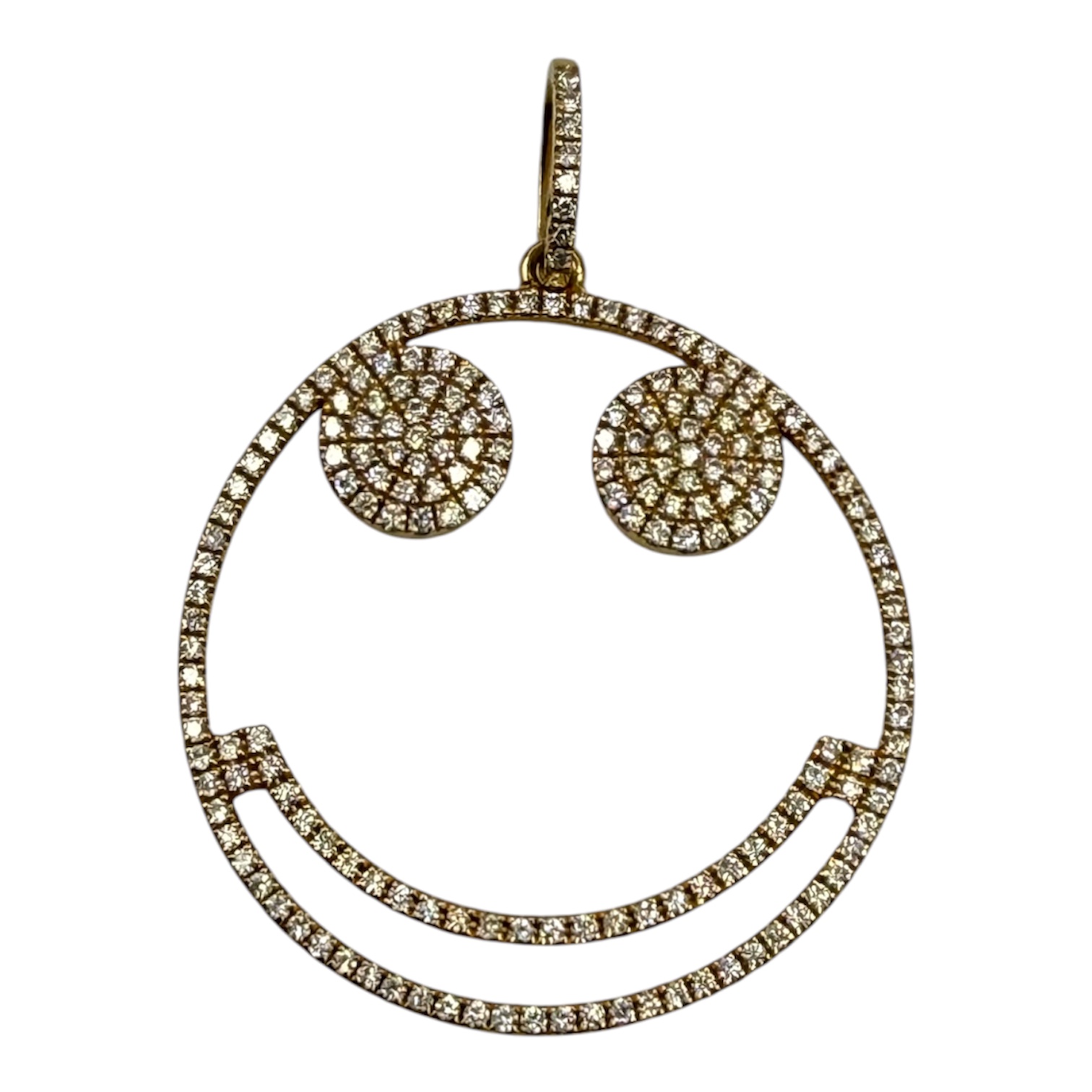 PENDENTIF SMILEY EN OR (AU 750) 190 DIAMANTS (D 0,485 CT) P.B. 2.44 GR