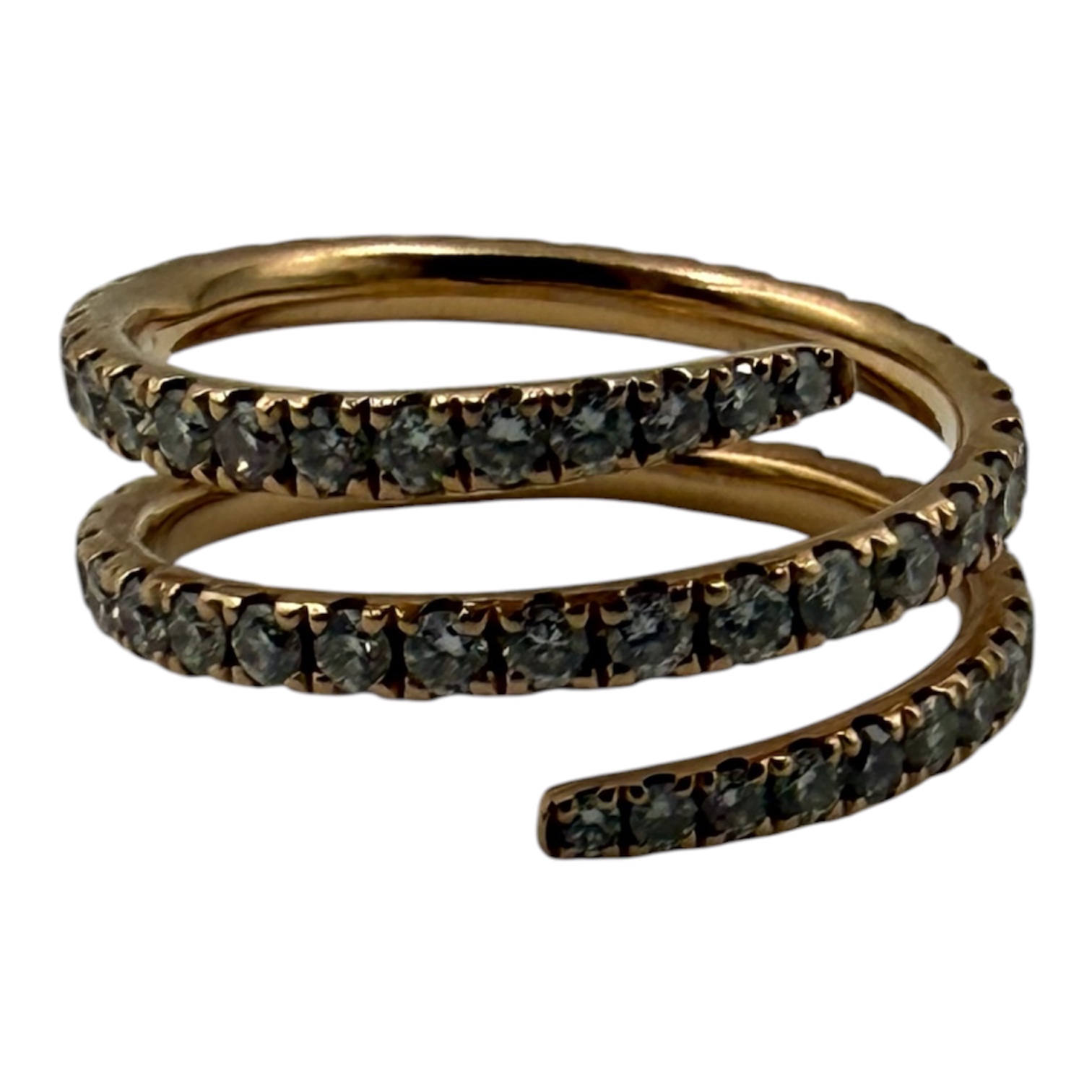 BAGUE SPIRALE EN OR (AU 750) ET 72 DIAMANTS (D 1,31CT) PB 2.70 GR T.50