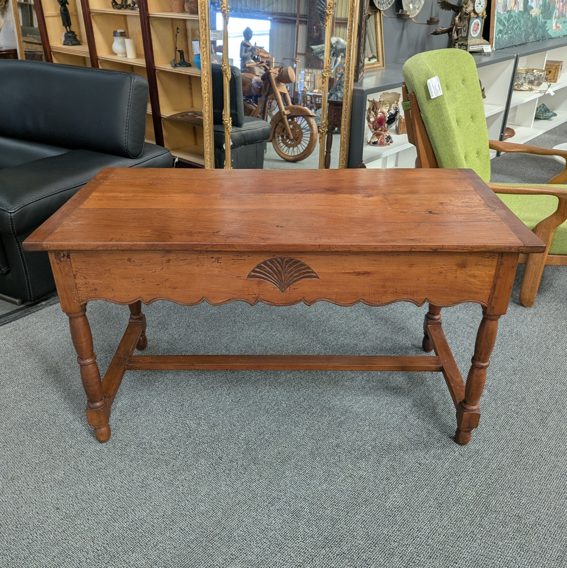 TABLE ECRITURE / CONSOLE 2 TIROIRS 128/73/63 CM EN MERISIER