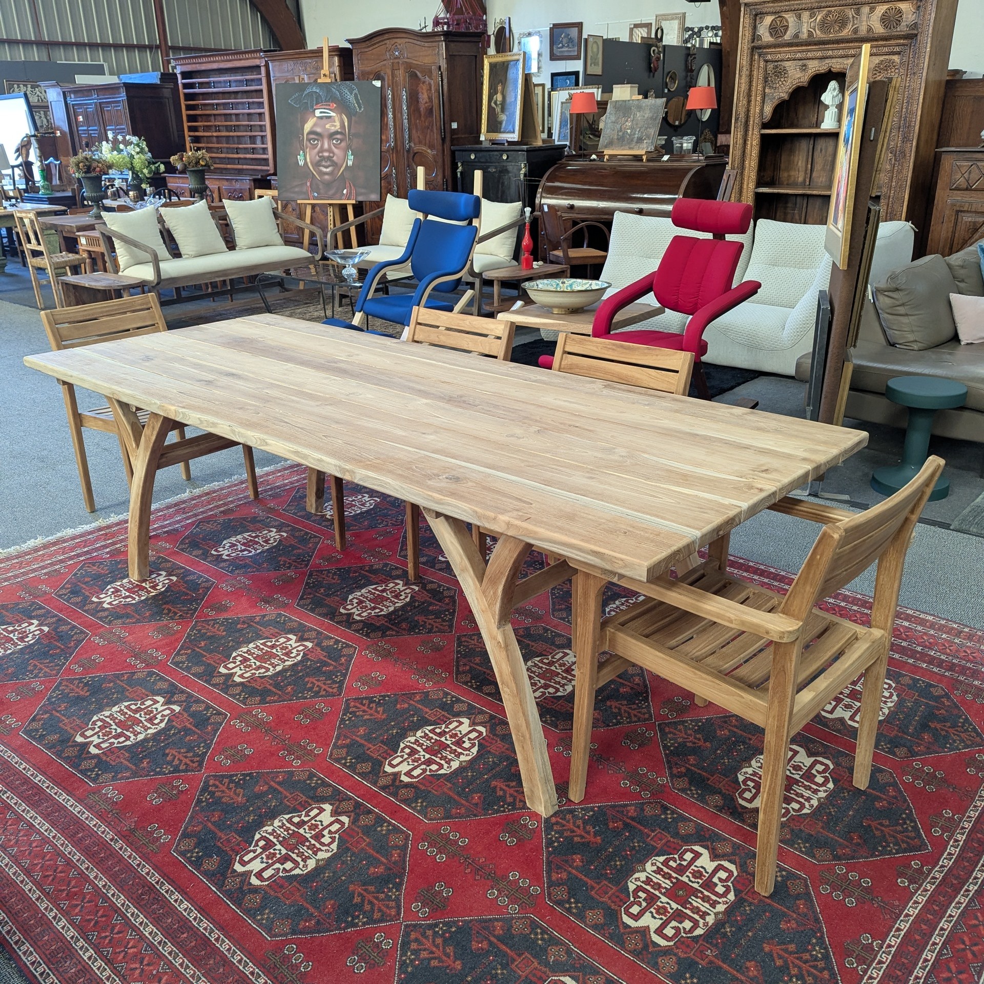 TABLE DE REPAS OUTDOOR 250 CM EN TECK RECYCLE
