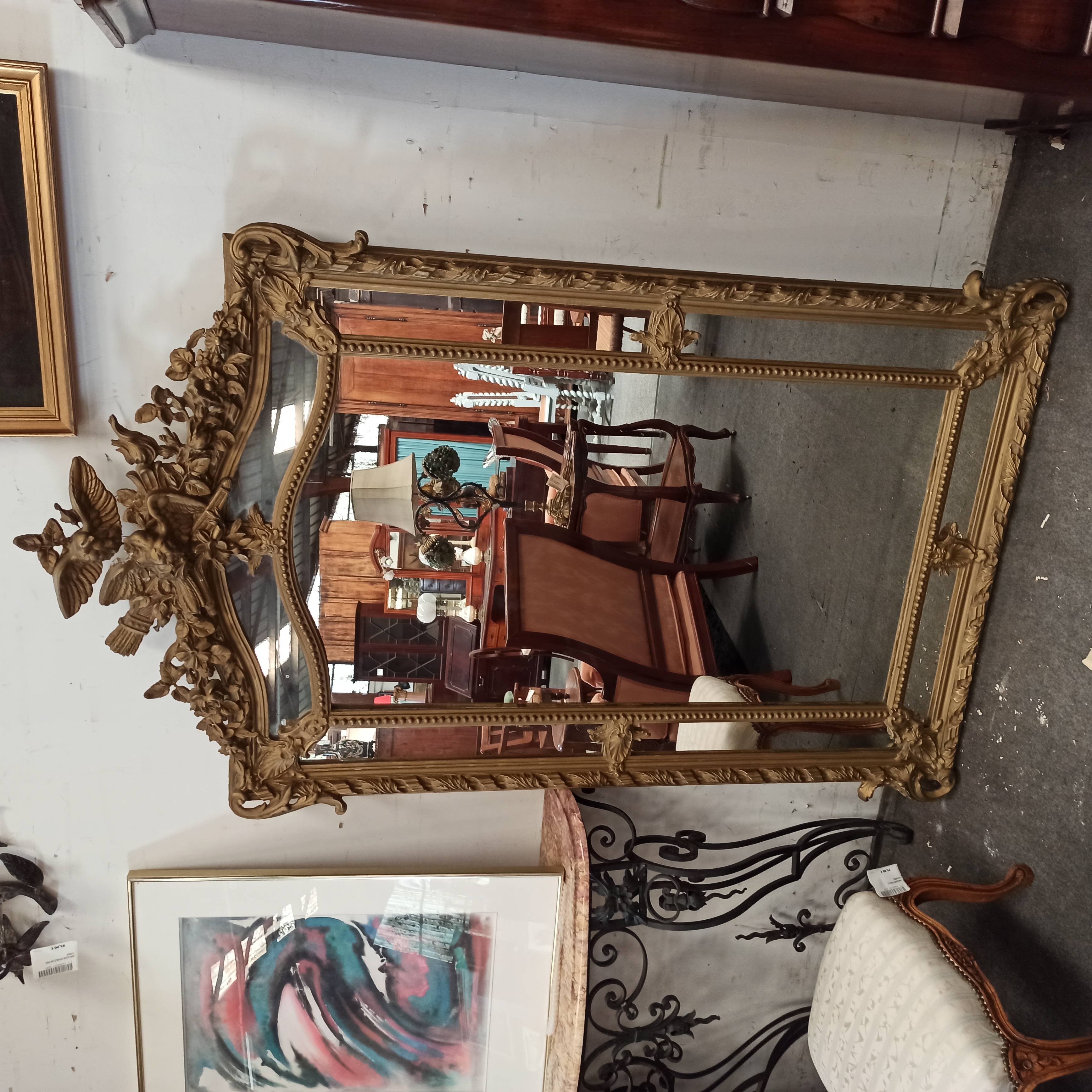 MIROIR PARCLOSES 105/180 CM FRONTON OISEAU EN L ETAT