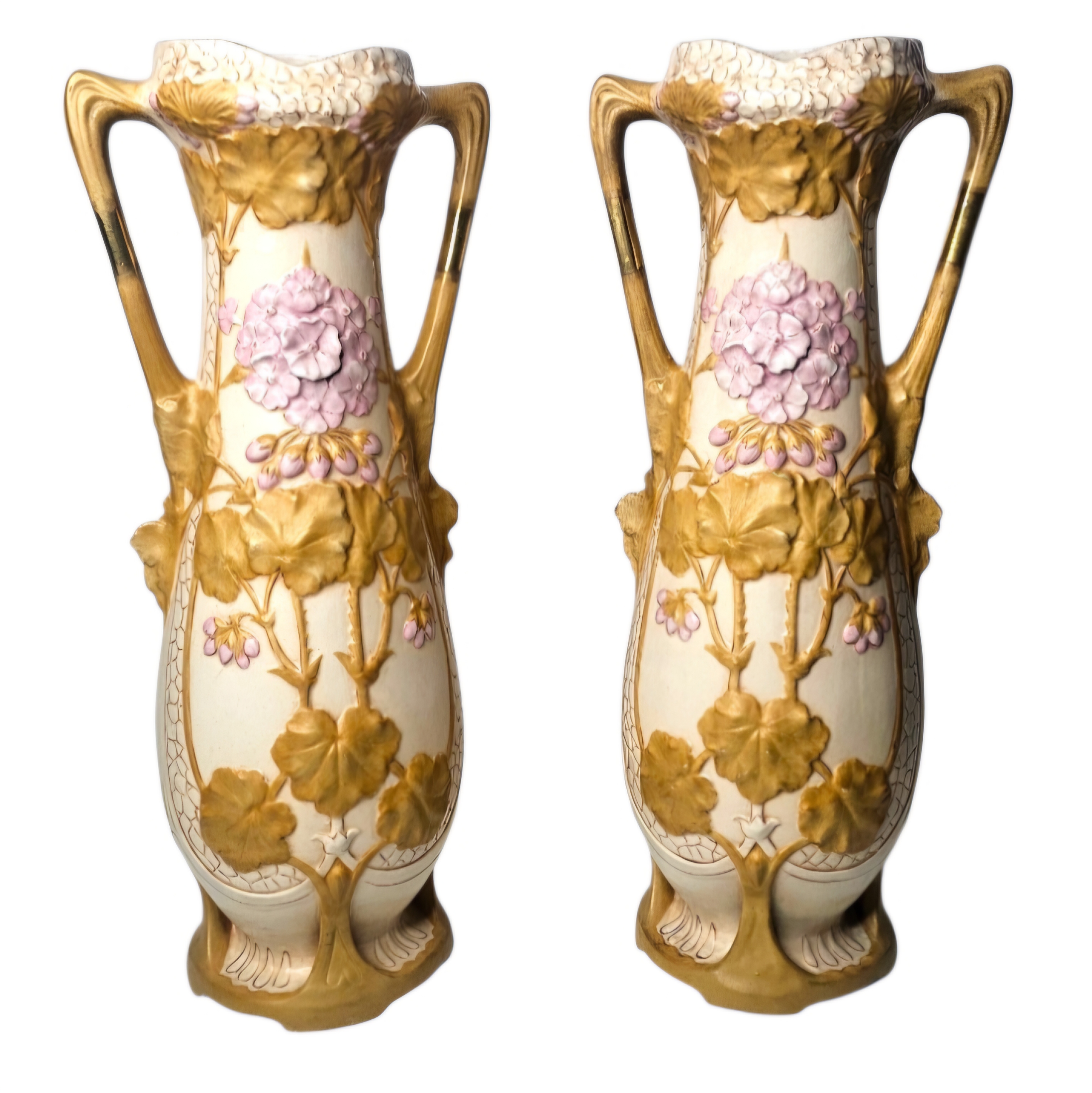 PAIRE DE VASES ROYAL DUX ART DECO 48 CM REPUBLIQUE TCHEQUE
