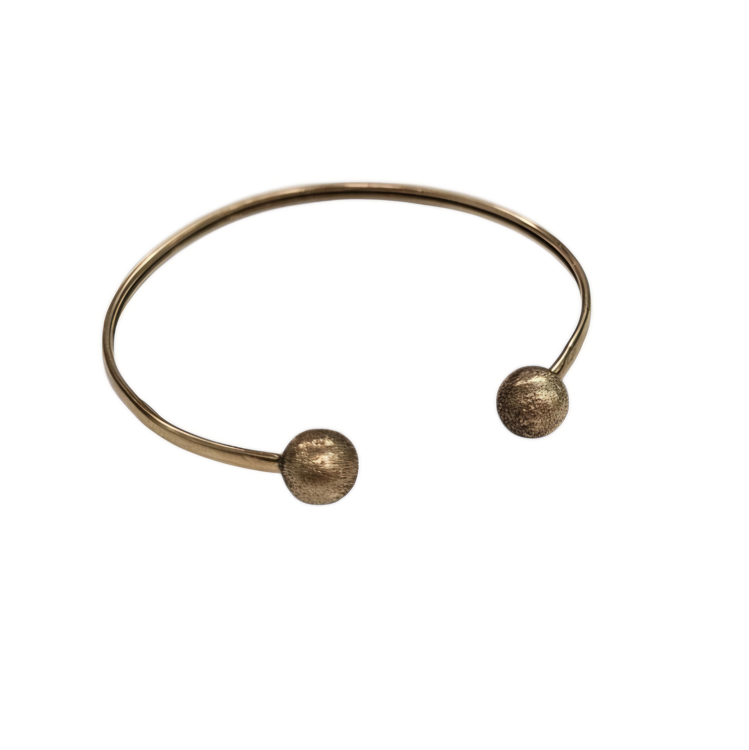 BRACELET JONC OUVERT EN OR 9K (375) AVEC BOULES MARTELEES 3.41 GR