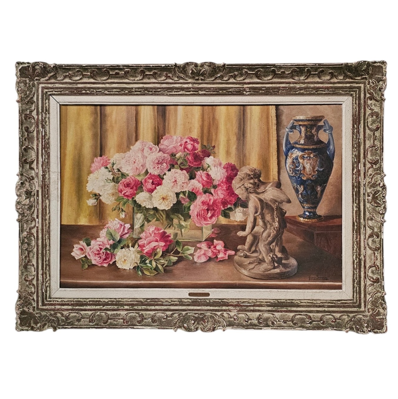 SOLANGE DEVIENNE HST LE BOUQUET DE ROSES 115 x 85 CM