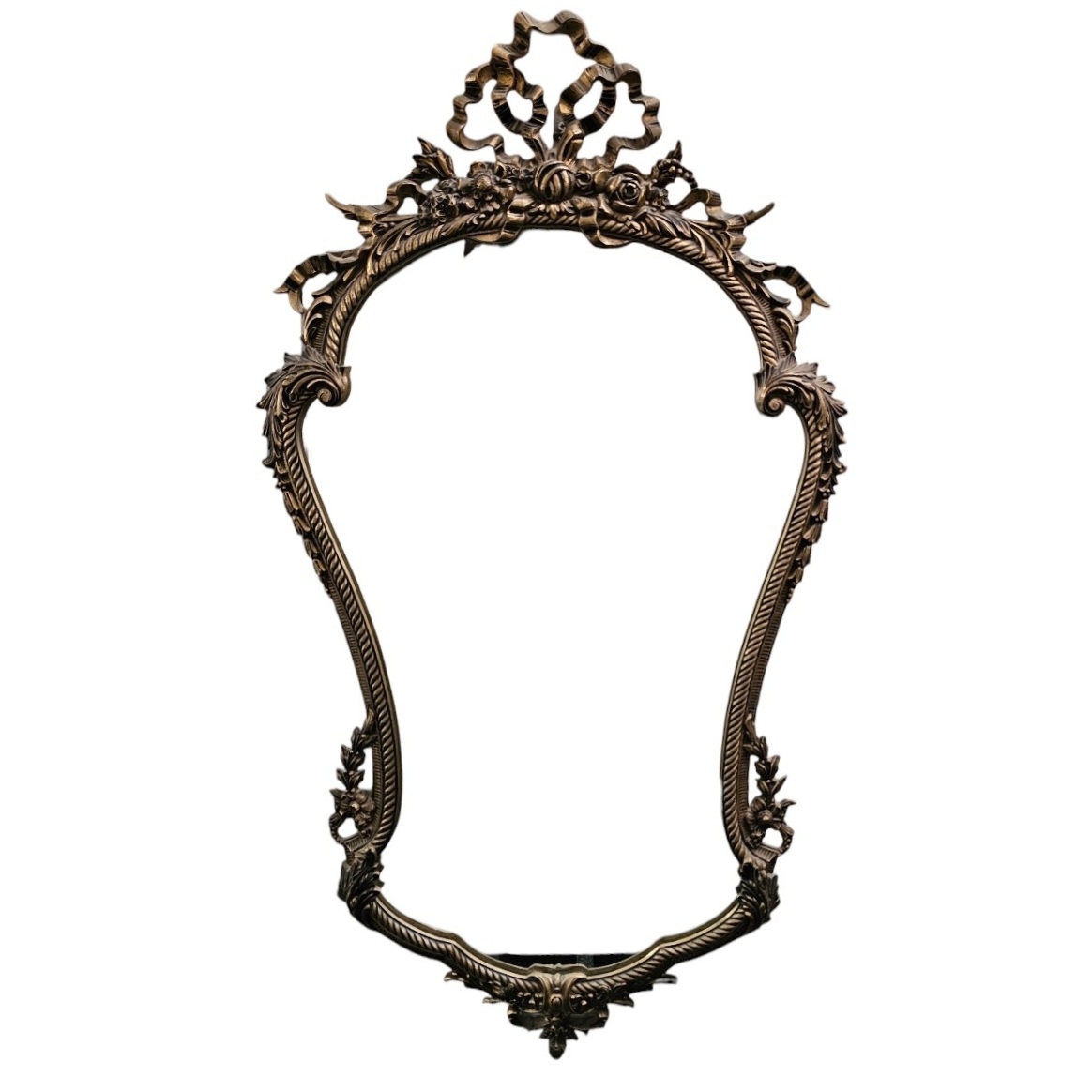 MIROIR ROCOCO EN LAITON DORE 94 X 52 CM