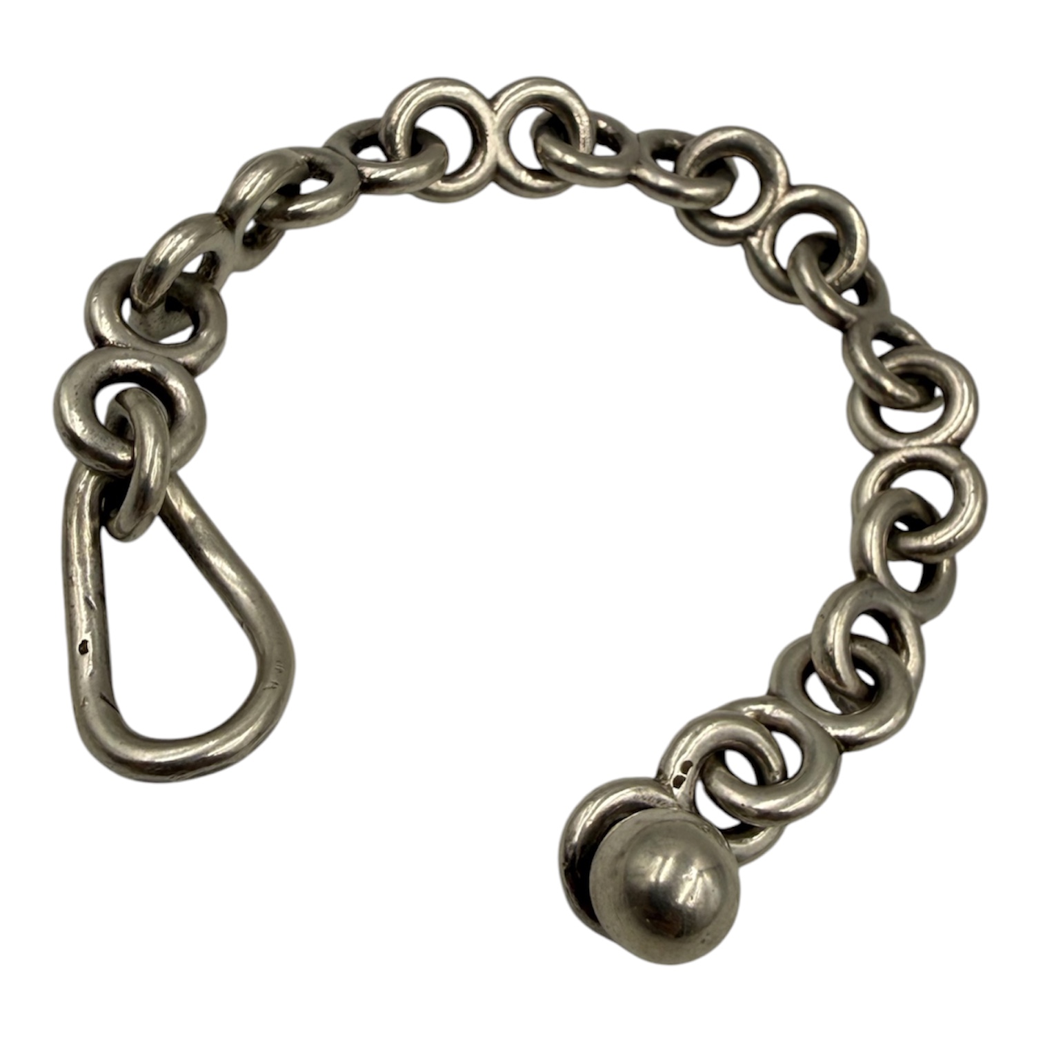 GAETAN DE PERCIN BRACELET MAILLONS 8 ENTRELACES EN ARGENT (SANGLIER) 52 GR