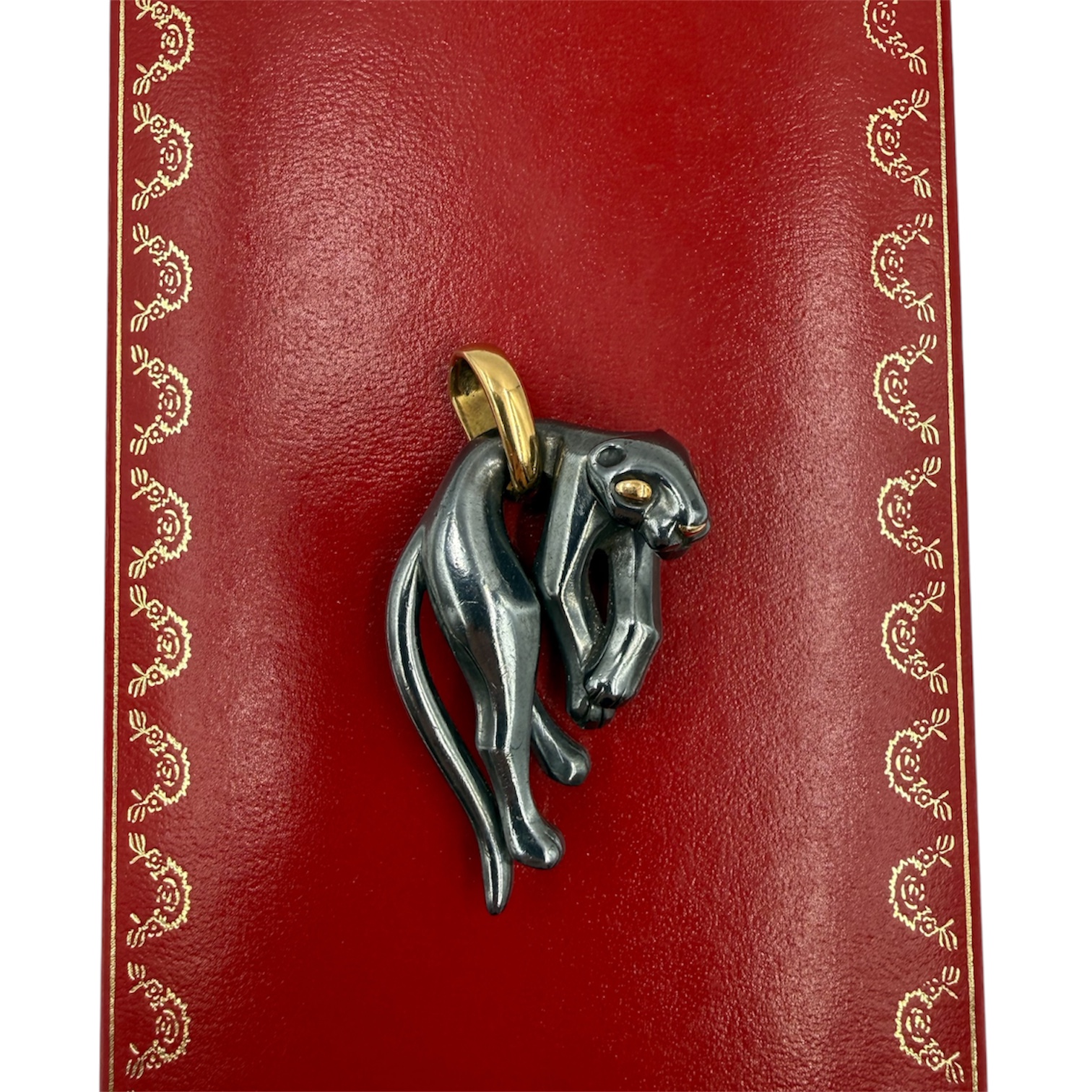 CARTIER PENDENTIF PANTHERE MOLLE (254213) ARGENT NOIRCI ET OR (AIGLE) PB 26.57GR