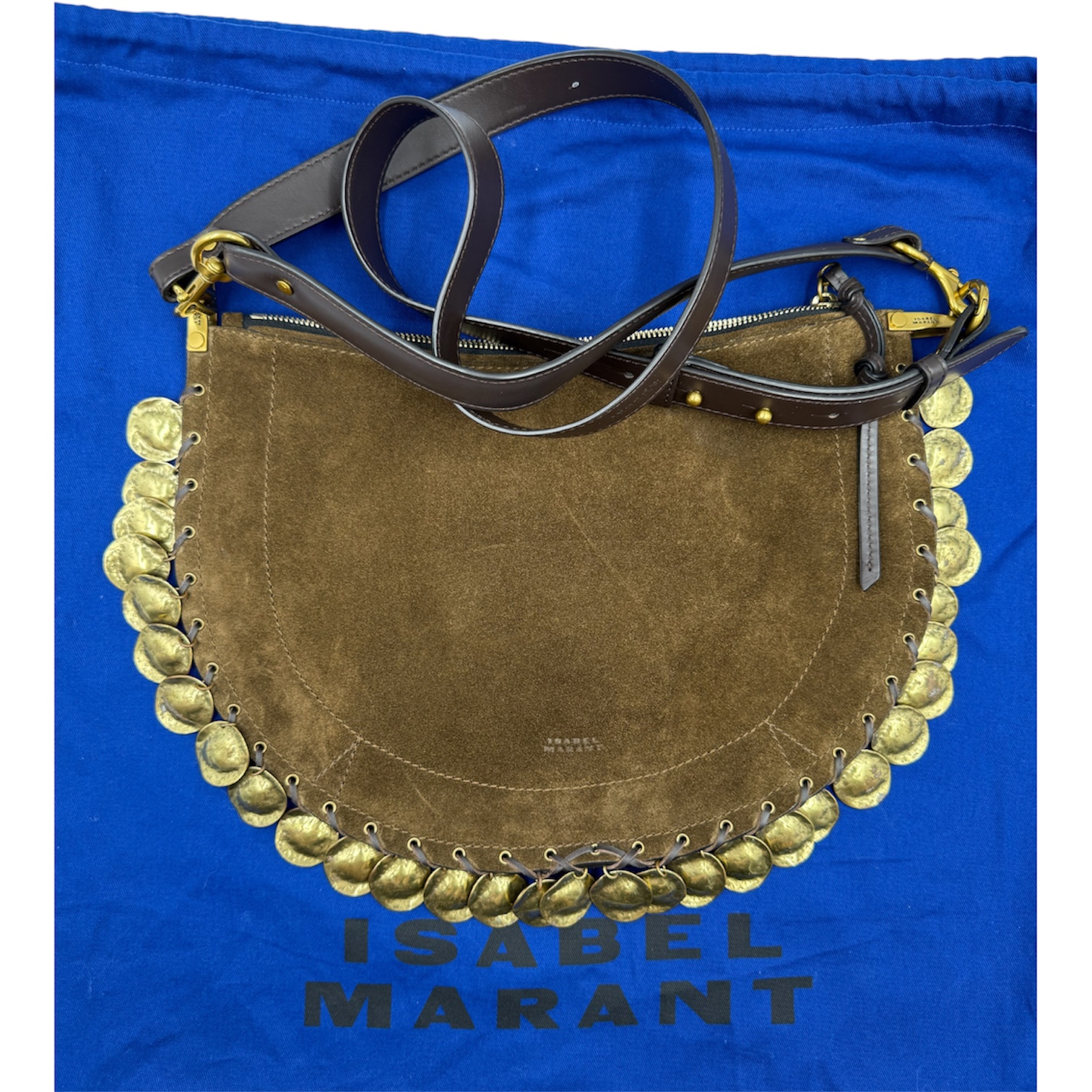 ISABEL MARANT SAC OSKAN SOFT ZIP CUIR VELOURS CIRCA 2026 + DB + FACT. + BOITE