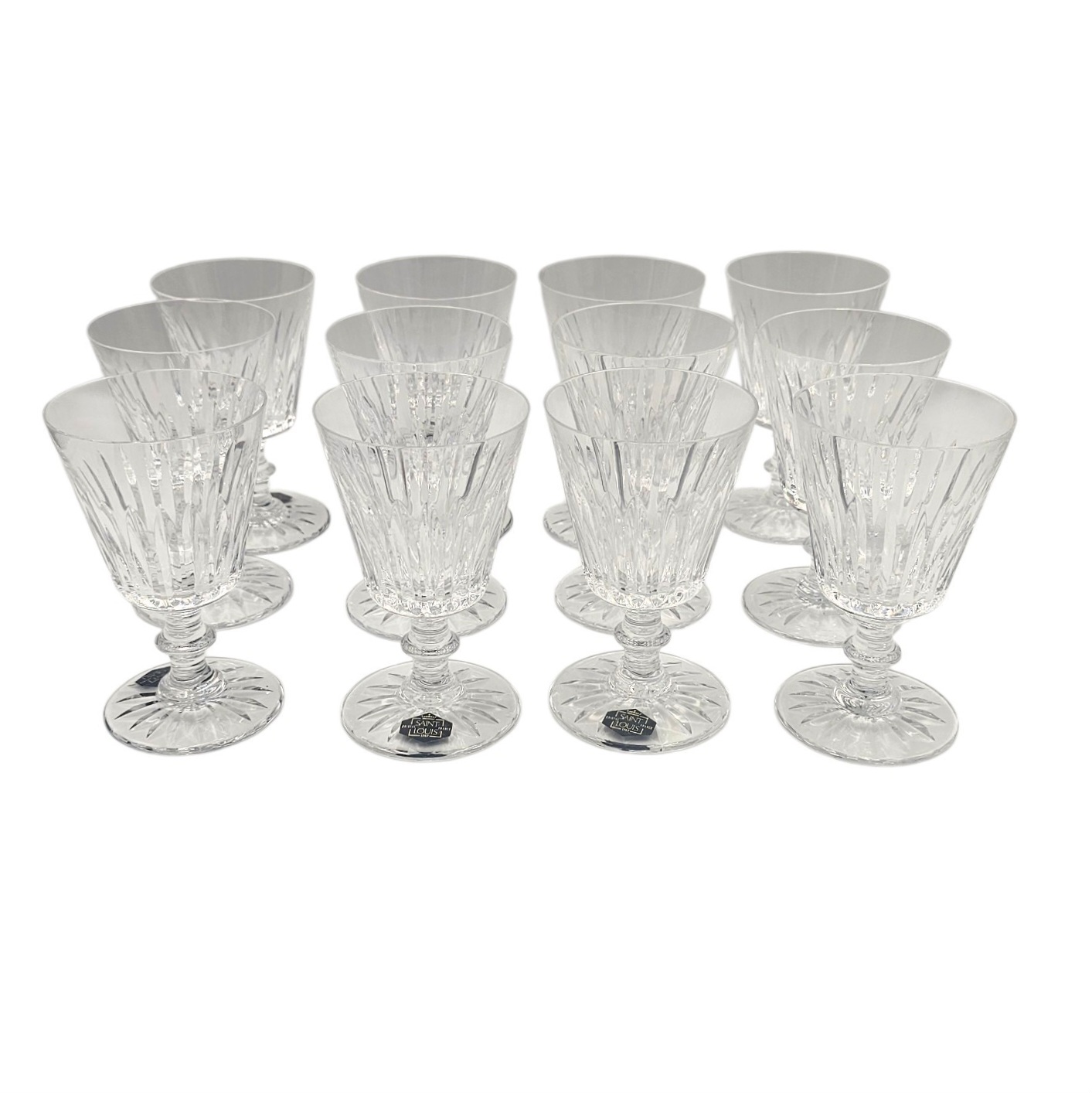 SAINT LOUIS ORLEANS 12 VERRES A VIN ROUGE EN CRISTAL 