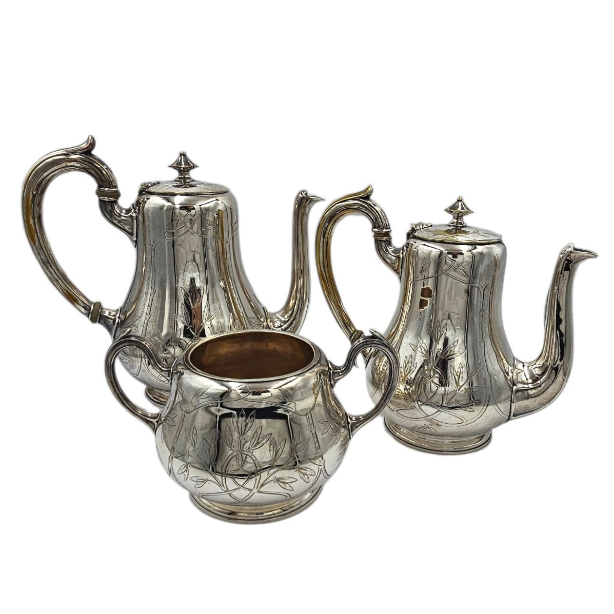 CHRISTOFLE 3 PIECES DE FORME EN METAL ARGENTE 