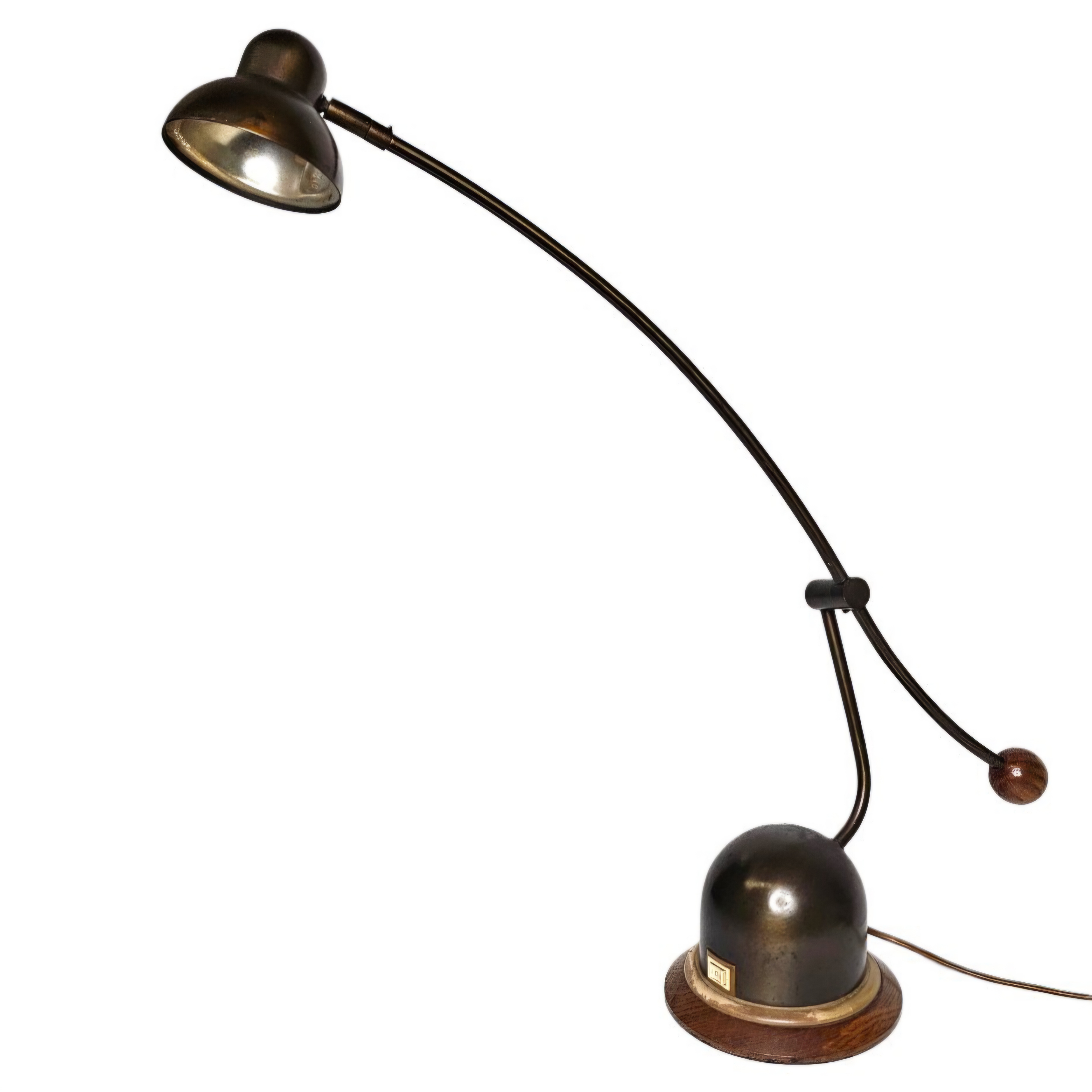 LAMPE DE BUREAU A BALANCIER VINTAGE EN BOIS ET METAL